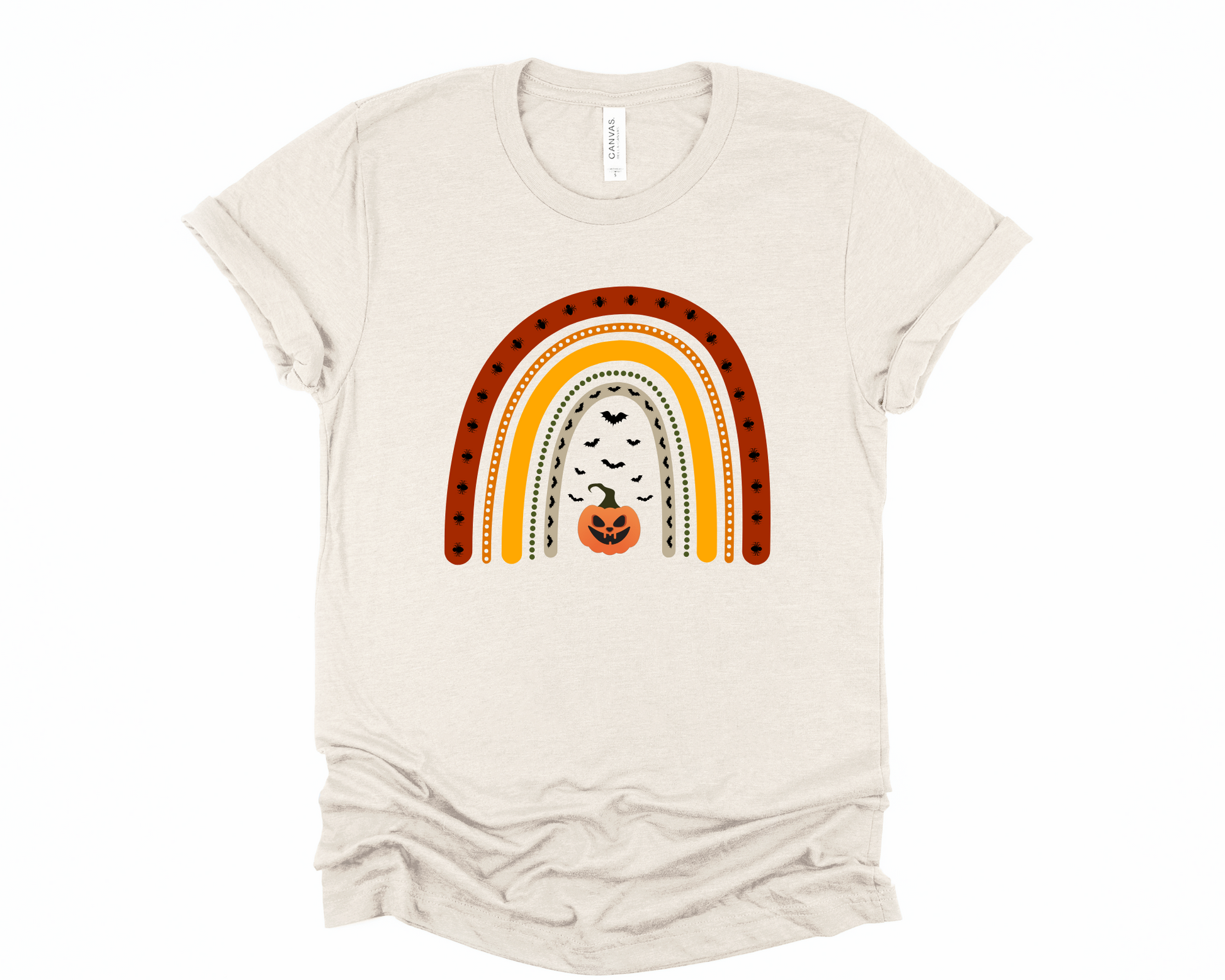 Wholesale Spooky Rainbow Graphic Tee - Black