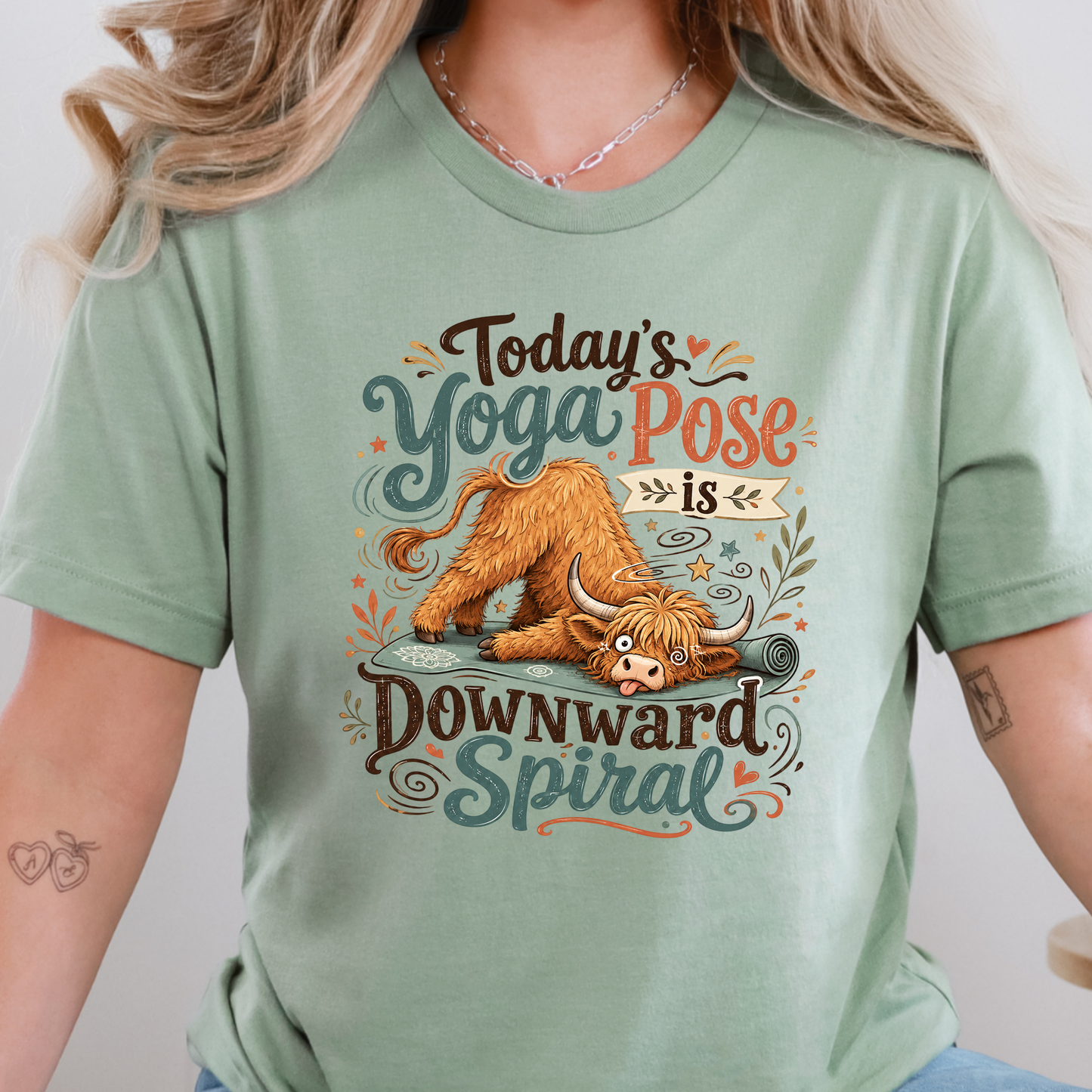 Wholesale Downward Spiral Graphic Tee - Sage