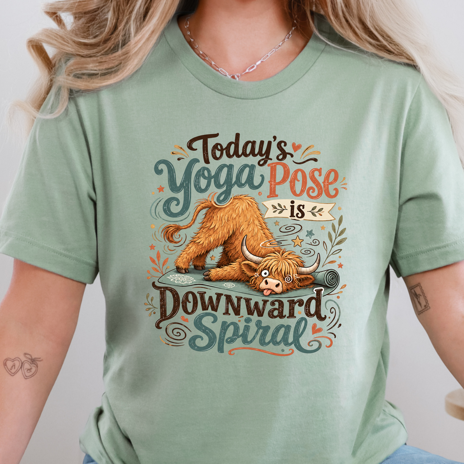 Wholesale Downward Spiral Graphic Tee - Sage