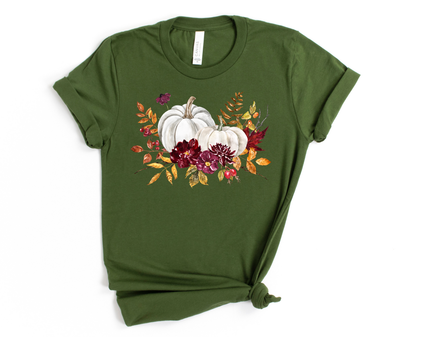 Wholesale Fall Pumpkins Graphic Tee - Olive