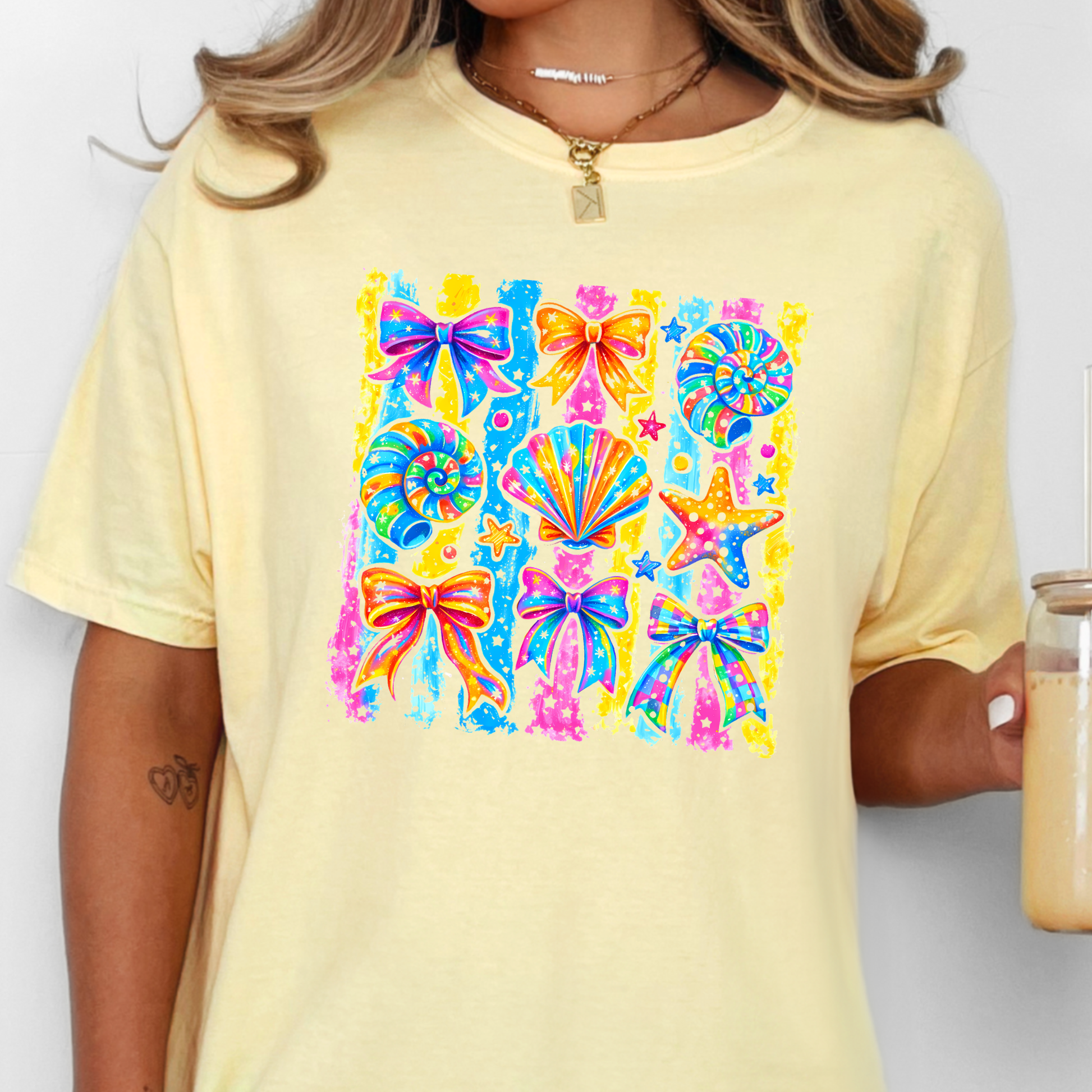 Wholesale Coastal Preppy Bows Graphic Tee - CC Butter