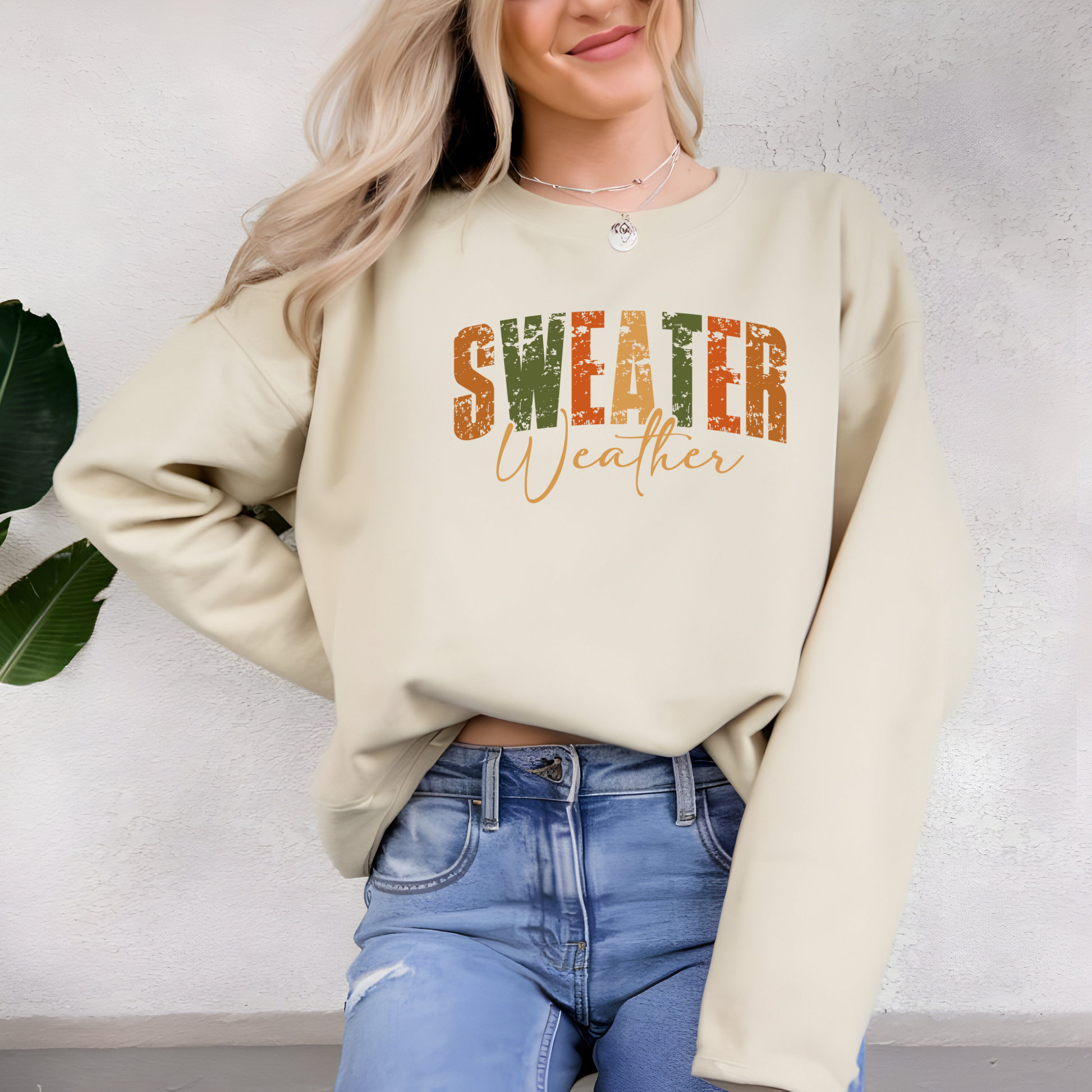 Wholesale Sweater Weather Sweatshirt - Sand Sweatshirt