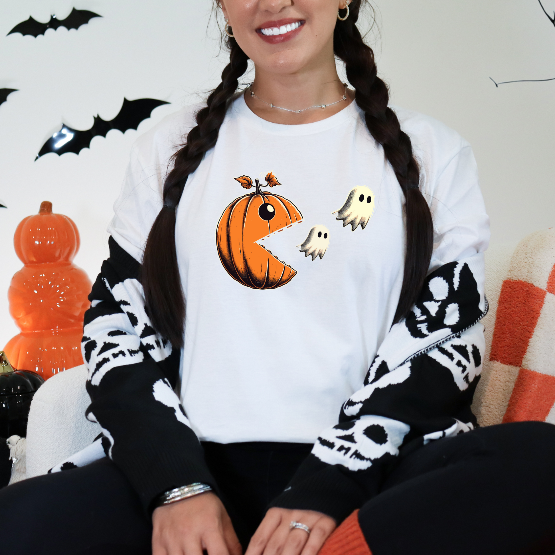Wholesale Pumpkin Pac Ghosts Graphic Tee - Heather Charcoal Tee