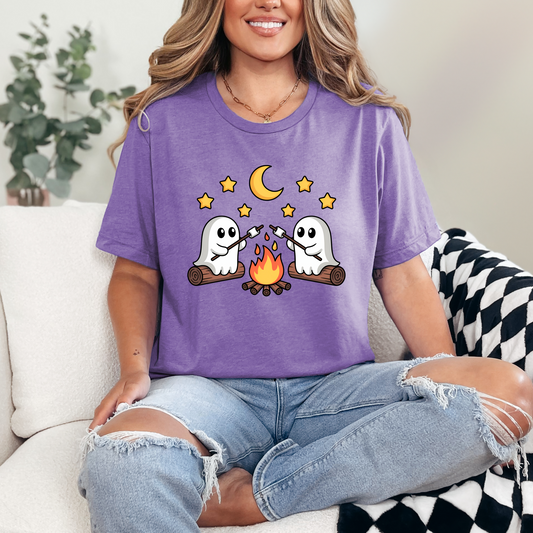 Wholesale Roasting Marshmallows Graphic Tee - Heather Team Purple Tee