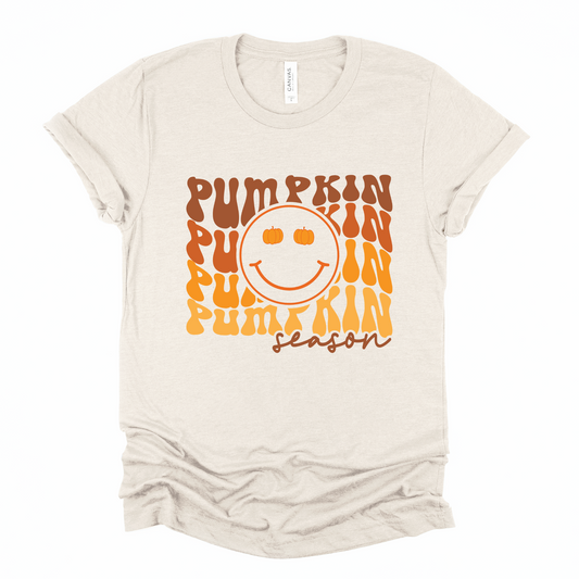 Wholesale Pumpkin Season Graphic Tee - Sand