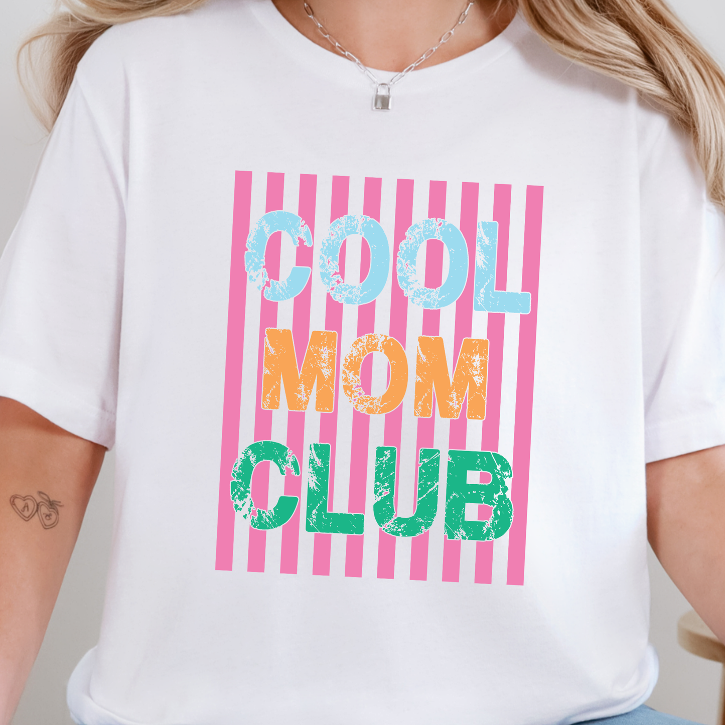 Wholesale Cool Mom Club Graphic Tee - White Tee
