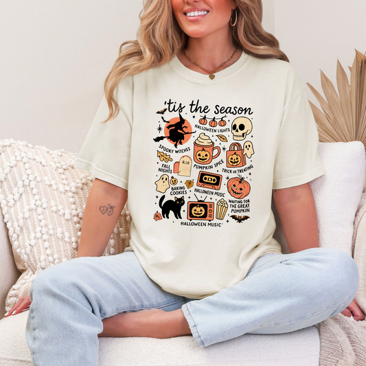 Wholesale Halloween Tis the Season Graphic Tee - CC Ivory Tee