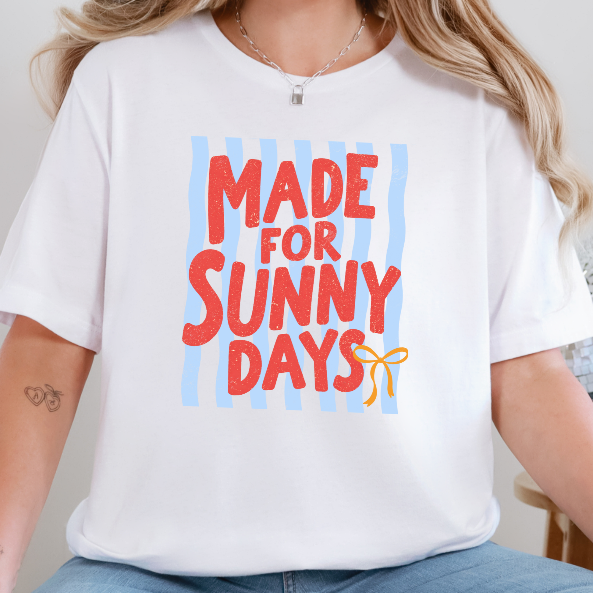 Wholesale Made for Sunny Days Graphic Tee - White Tee