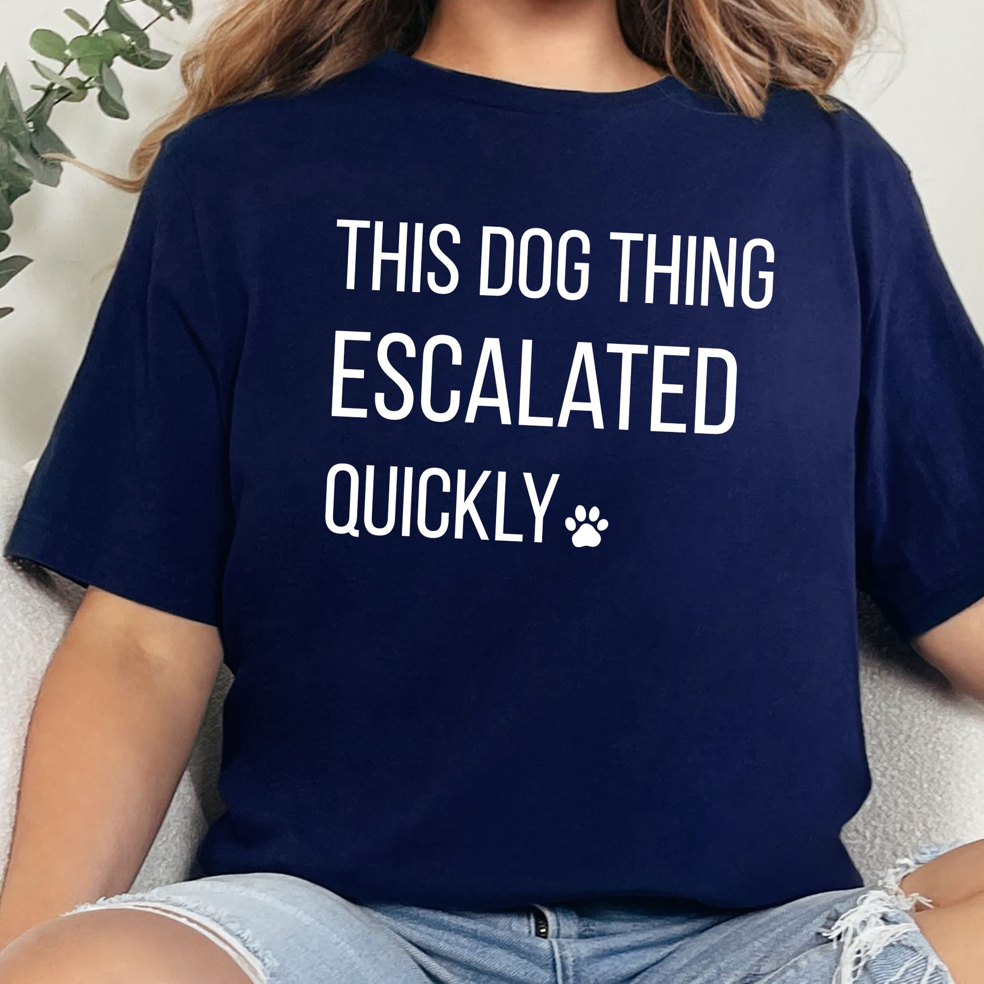 Wholesale This Dog Thing Escalated Quickly Graphic Tee - Navy