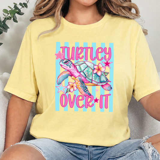 Wholesale Turtley Over It Graphic Tee - Heather French Vanilla