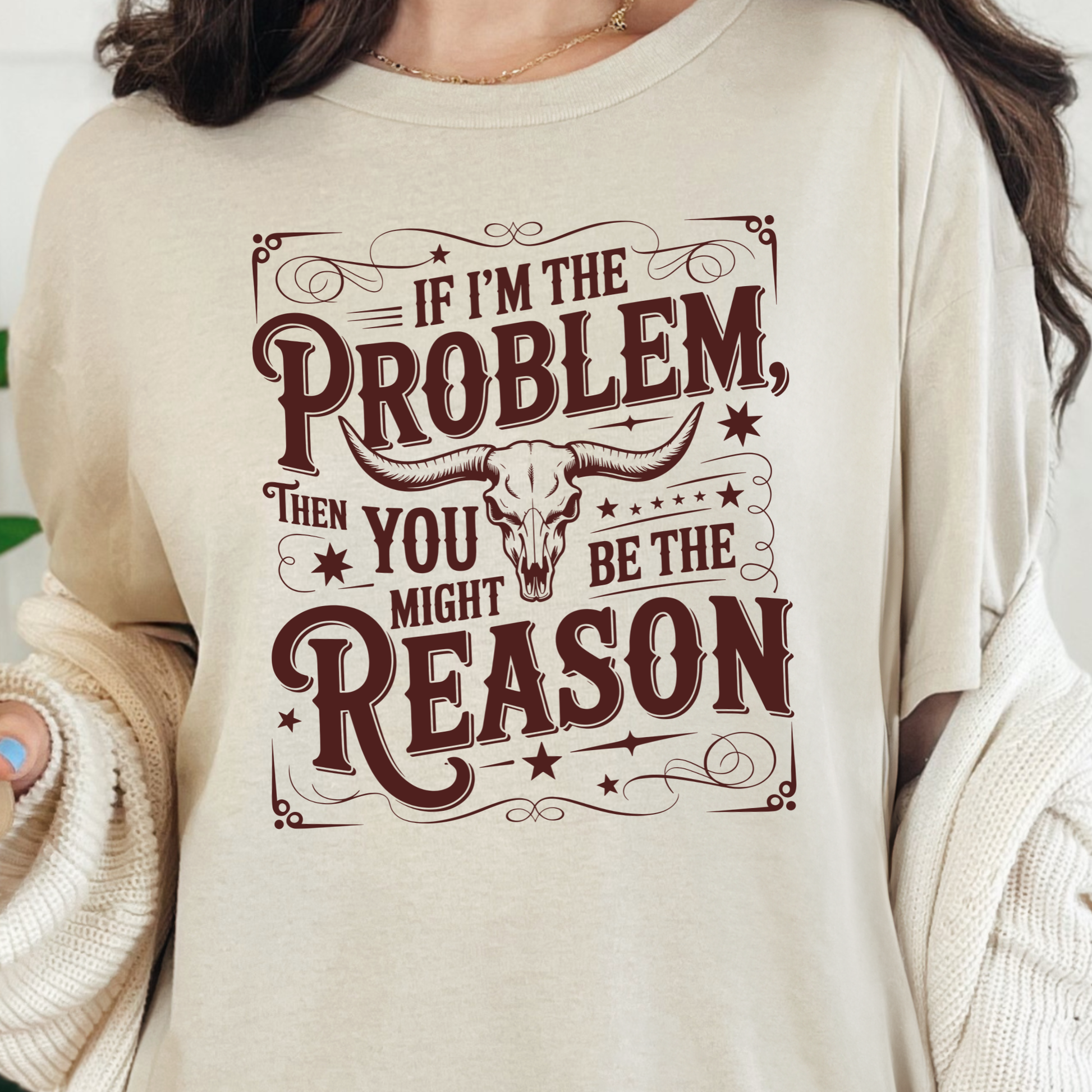 Wholesale If I'm The Problem Graphic Tee - Natural