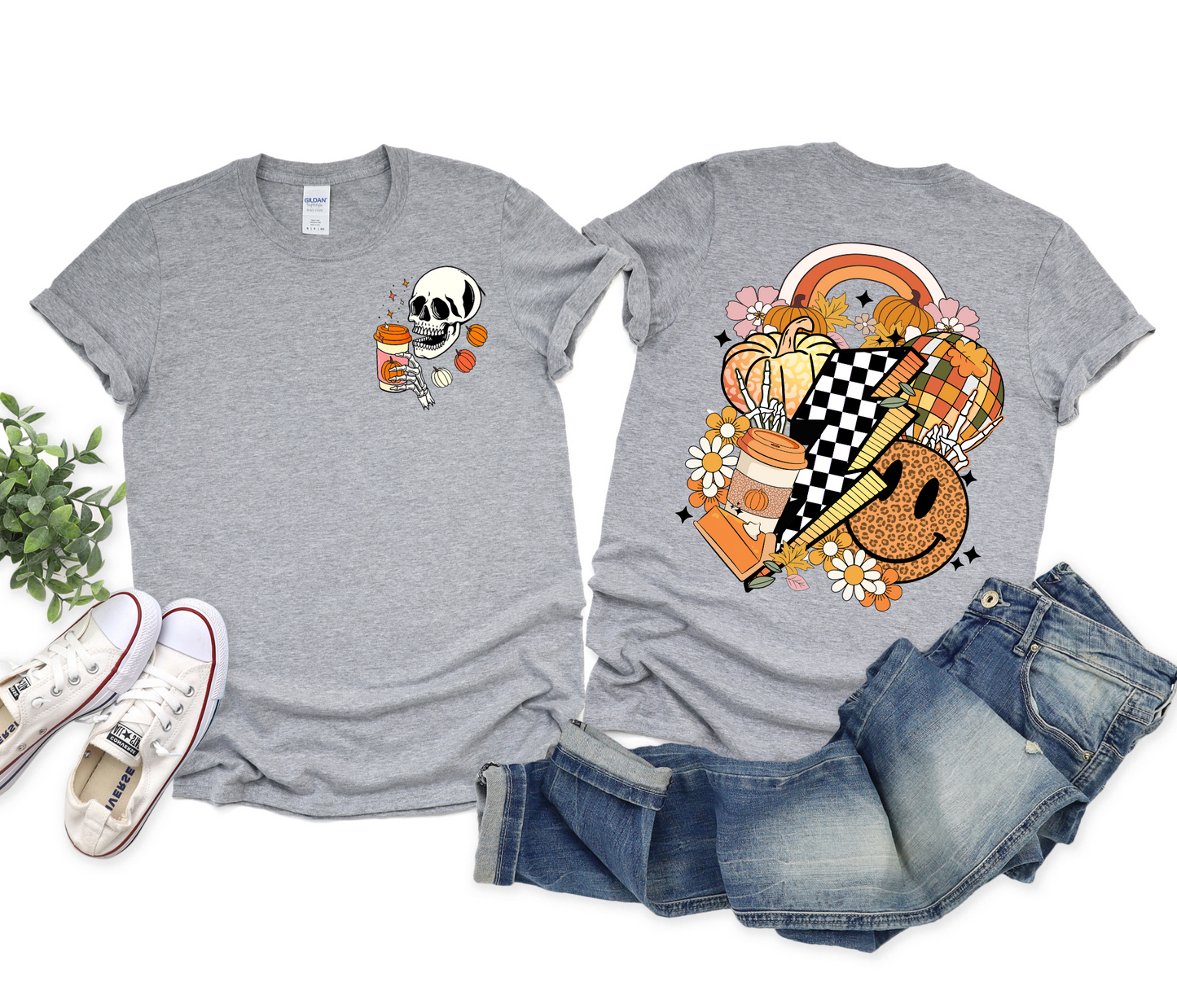 Wholesale Retro Fall Graphic Tee - Black Tee