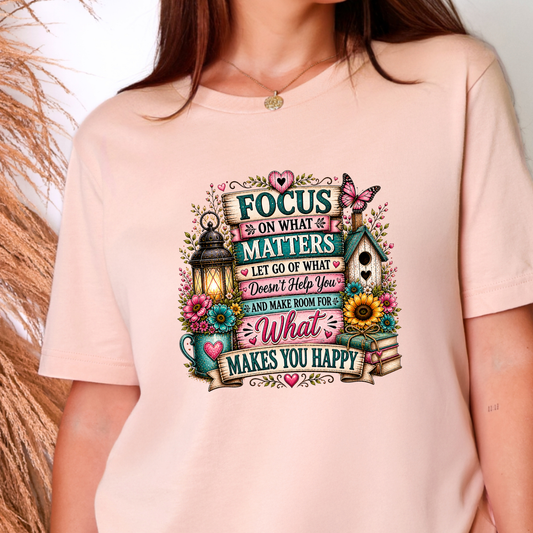 Wholesale Floral Inspiration Graphic Tee - Peach