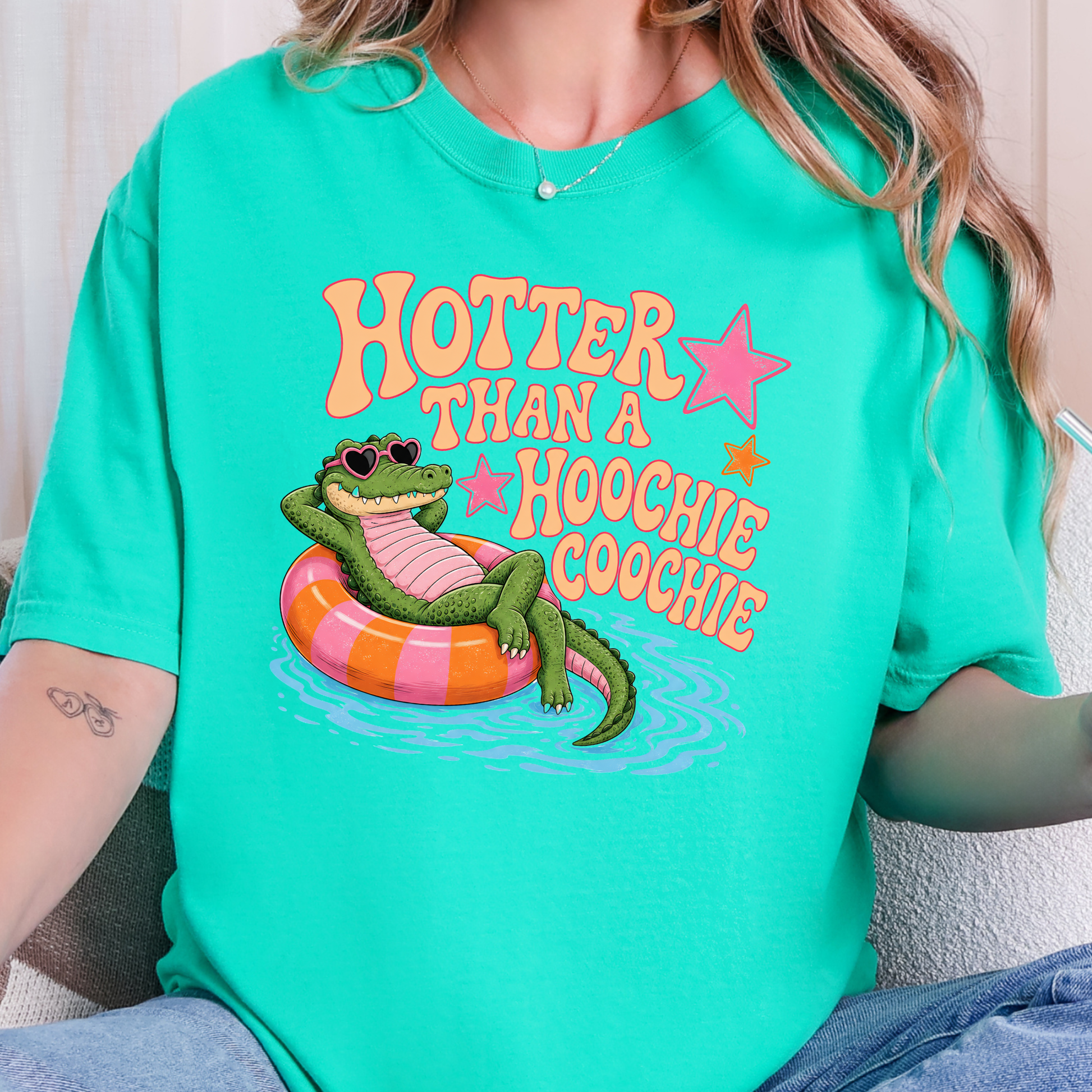 Wholesale Gator Hoochie Coochie Graphic Tee - CC Sea Green