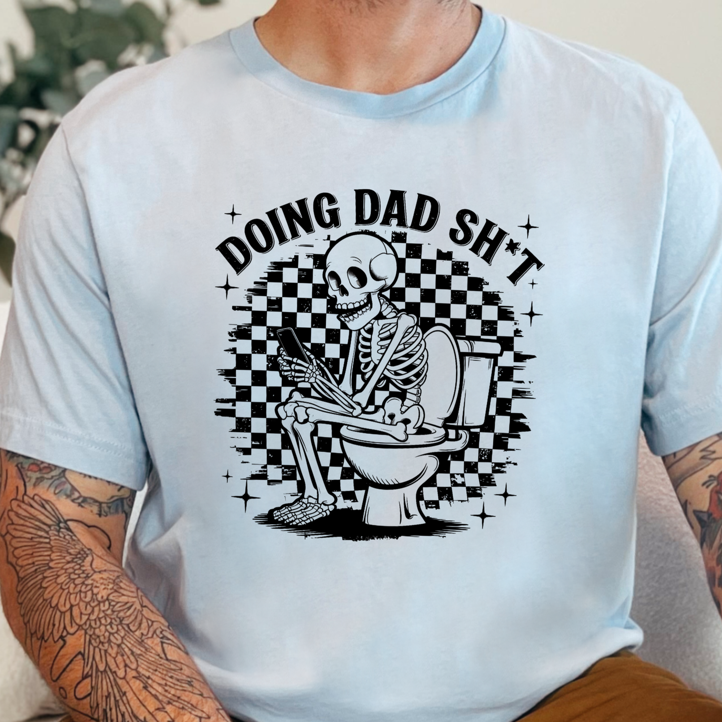 Wholesale Doing Dad Sh*t Graphic Tee - Light Blue Tee