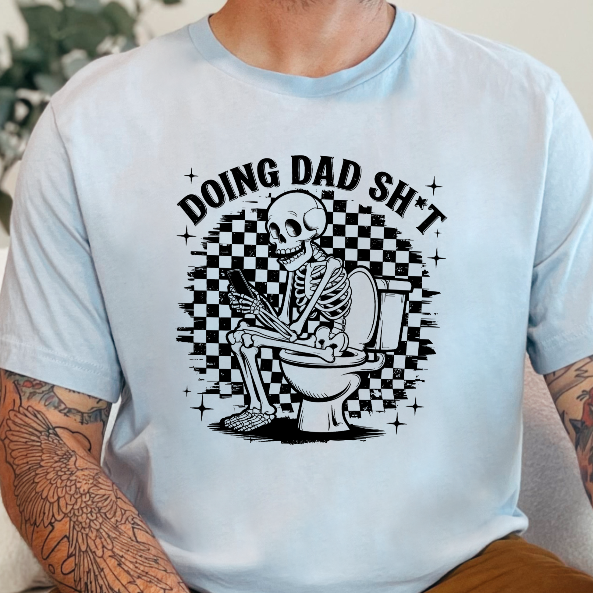 Wholesale Doing Dad Sh*t Graphic Tee - Light Blue Tee
