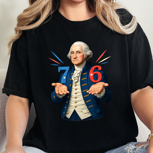 Wholesale George Washington 76 Graphic Tee - Black