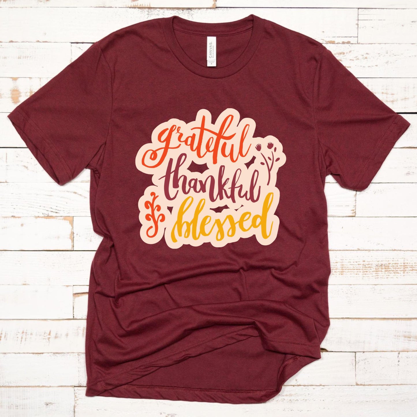 Wholesale Grateful Fall Graphic Tee - Burnt Orange