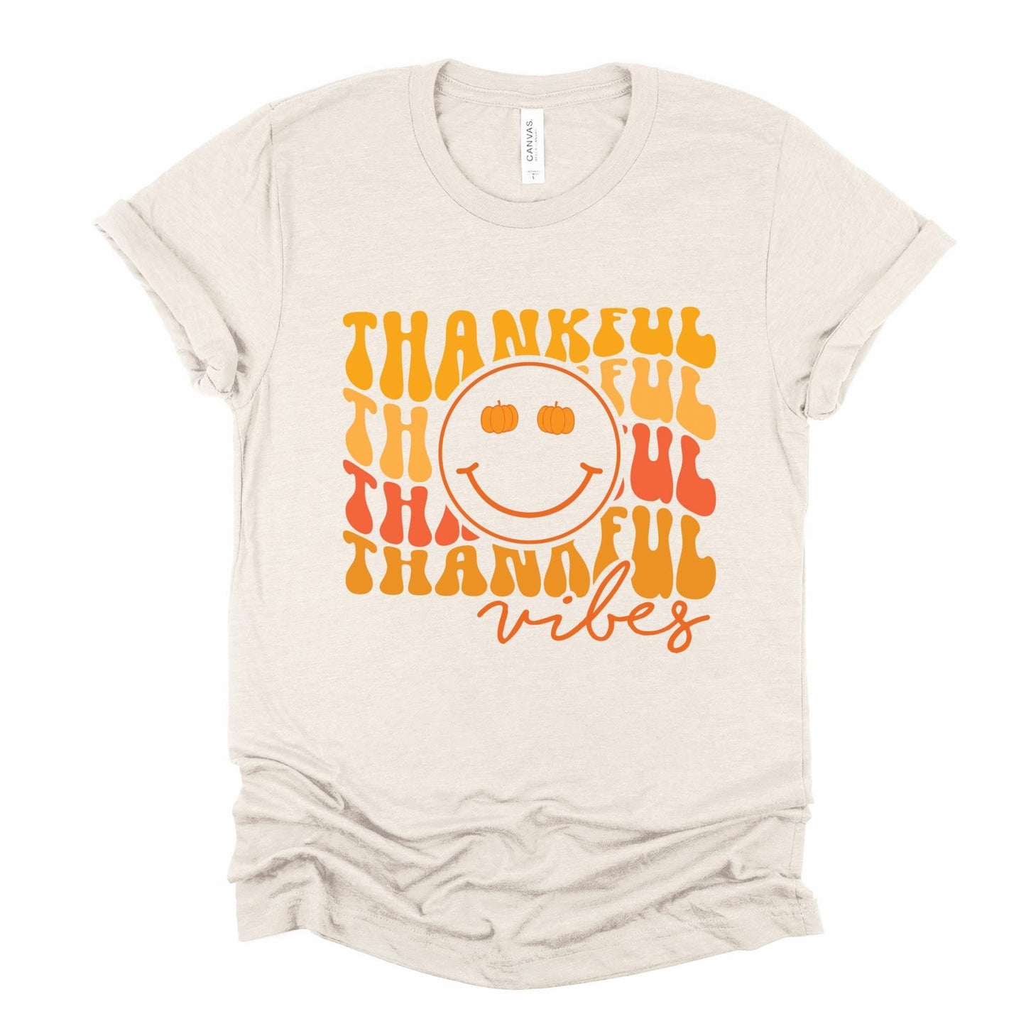 Wholesale Thankful Vibes Graphic Tee - Charcoal