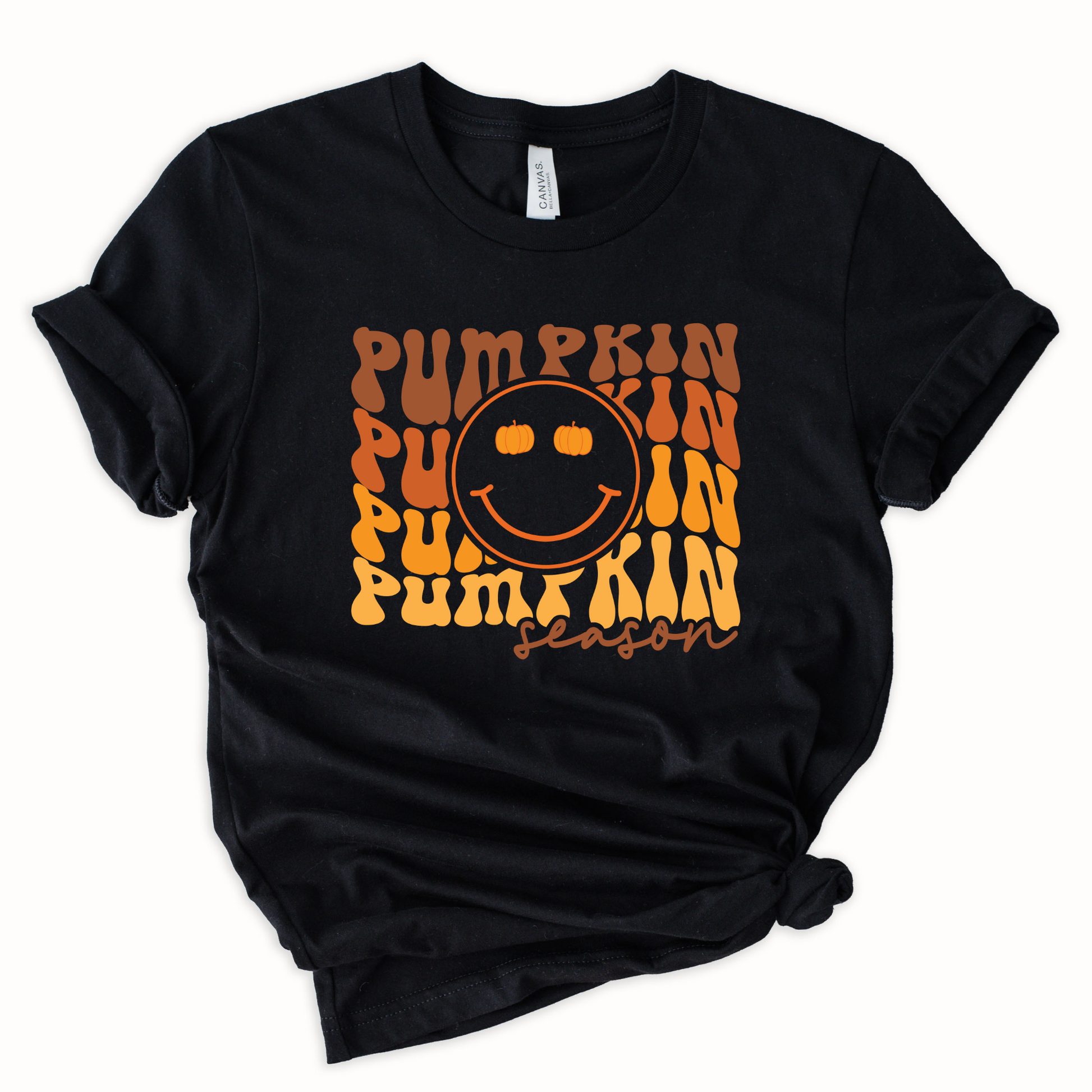 Wholesale Pumpkin Season Graphic Tee - Black