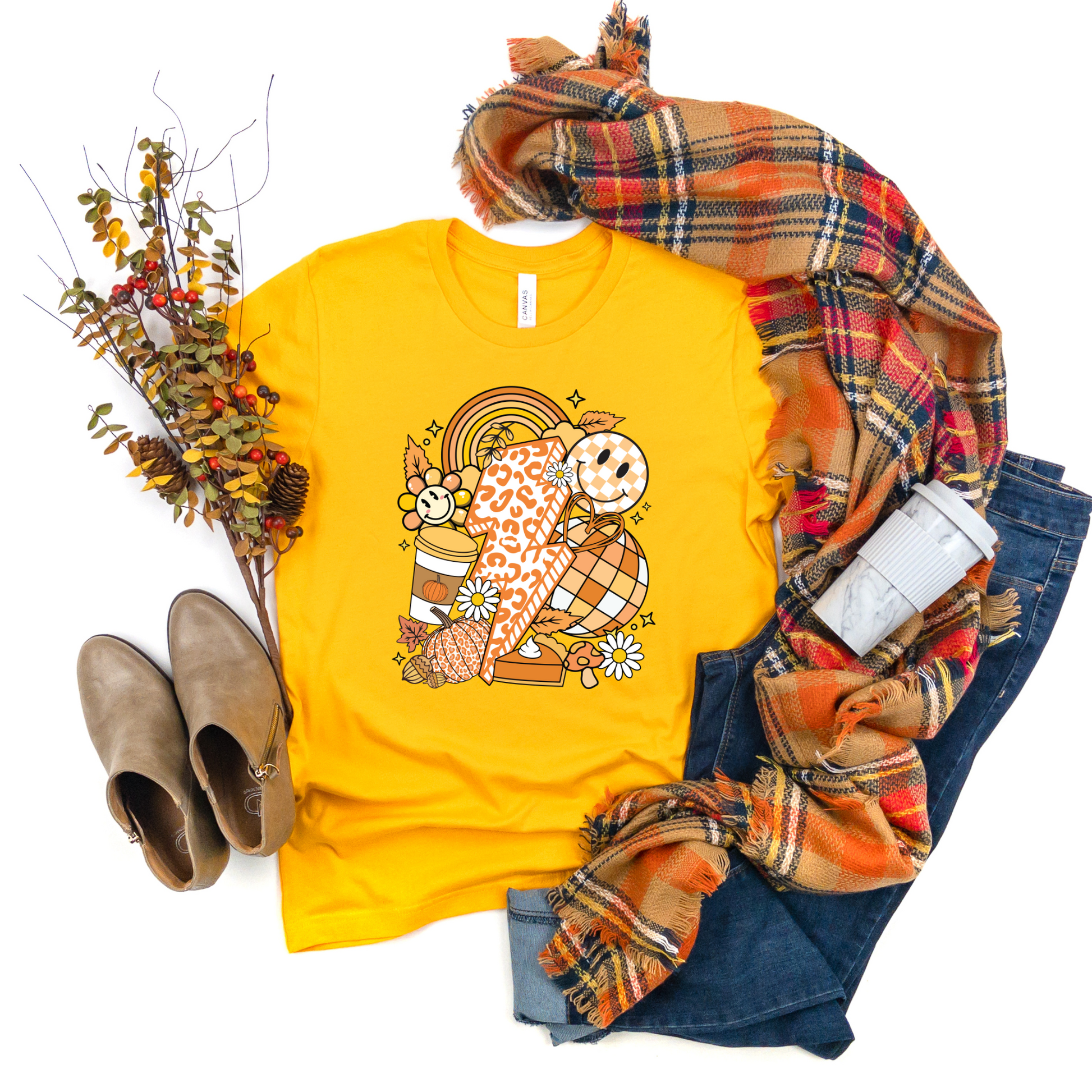 Wholesale Retro Fall Thanksgiving - Grey Sweatshirt