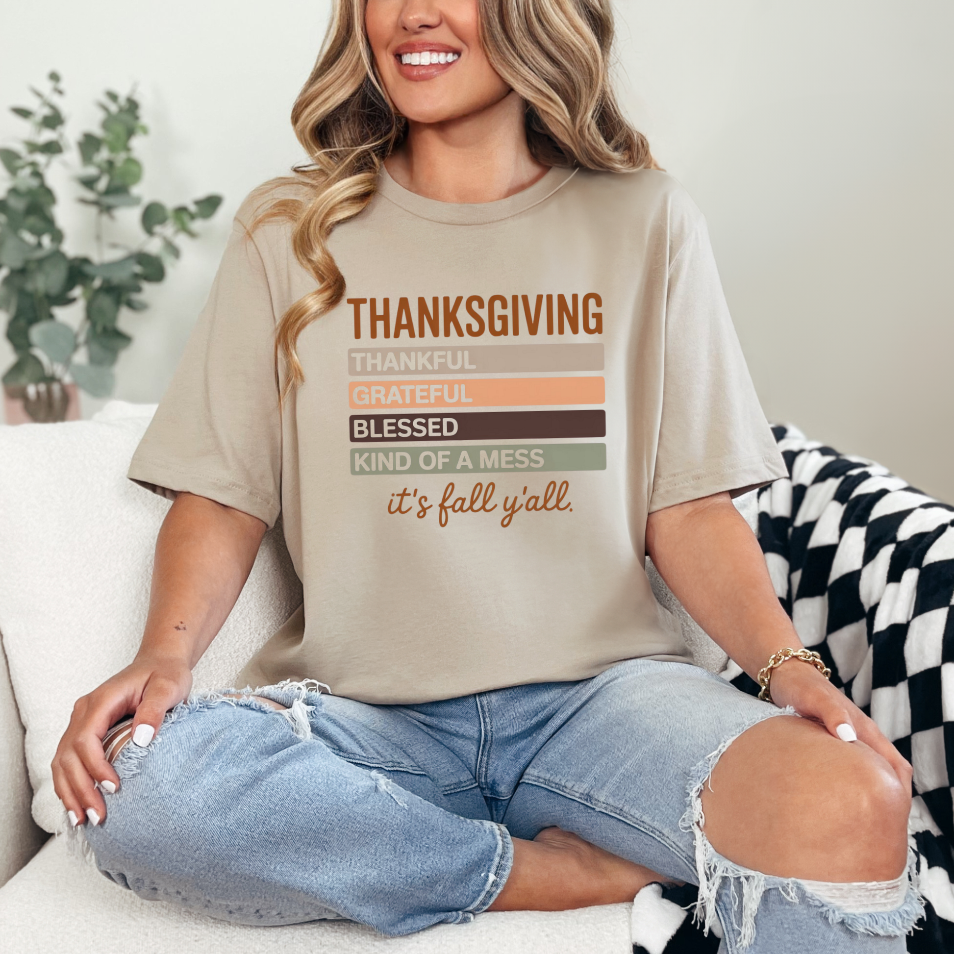 Wholesale Thanksgiving It's Fall Sweatshirt or Graphic Tee - Tan Tee