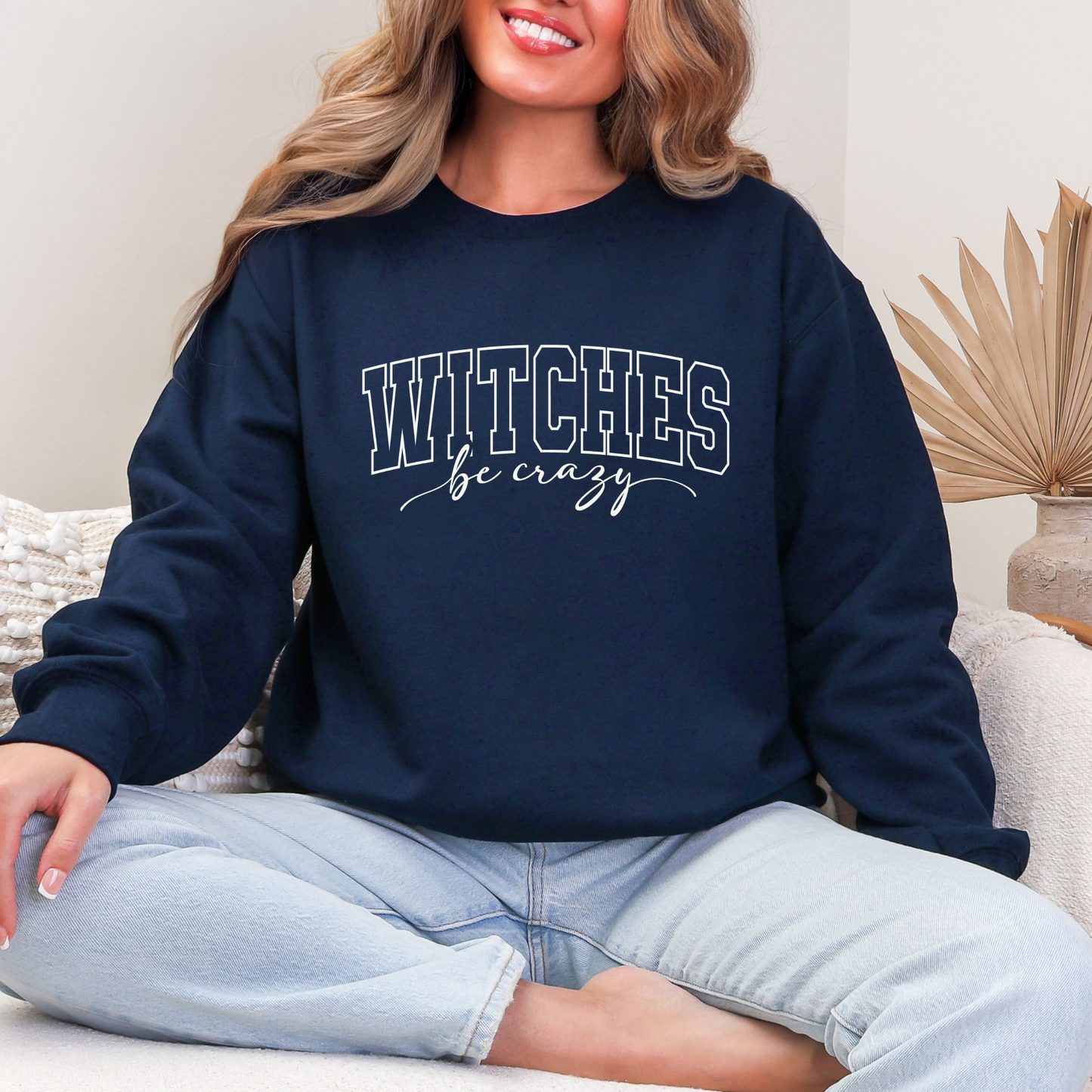Wholesale Witches Be Crazy Sweatshirt - Navy Sweatshirt