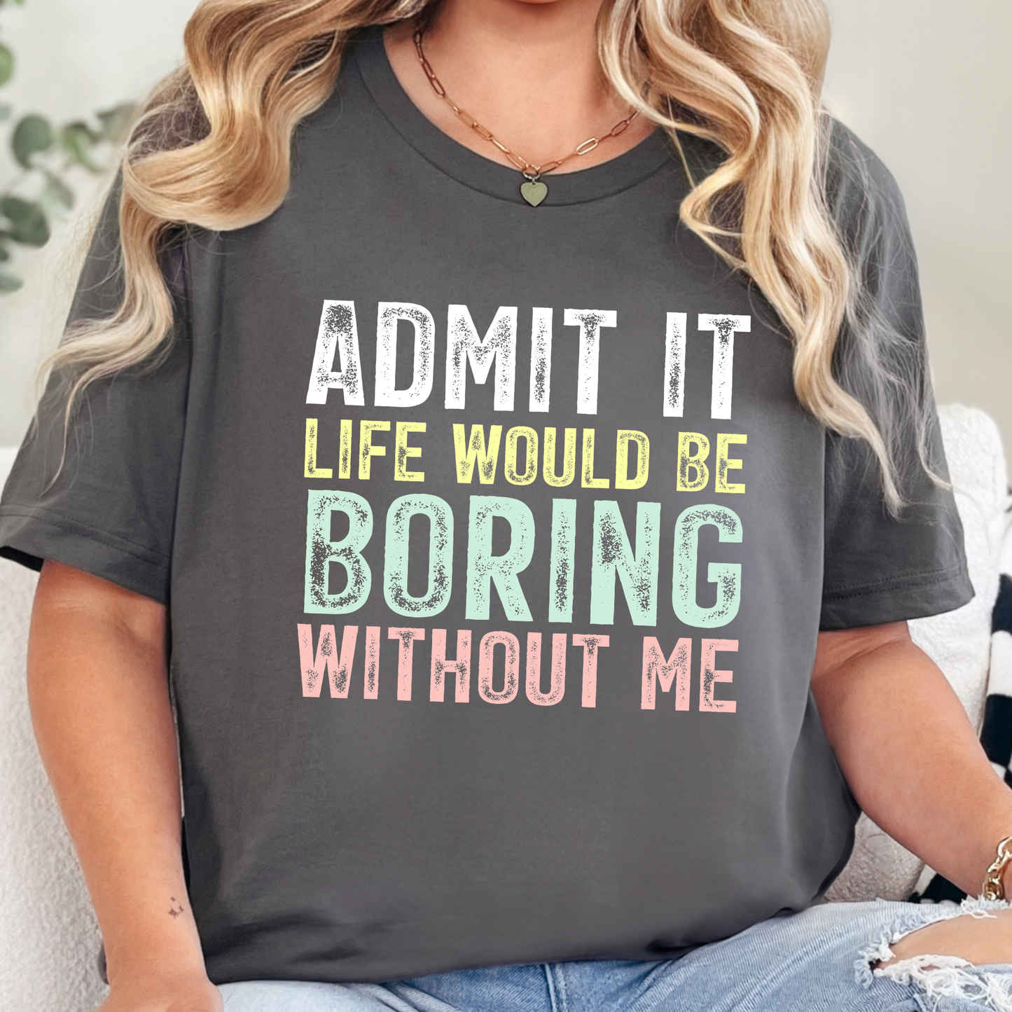 Wholesale Boring Without Me Graphic Tee - Asphalt Tee