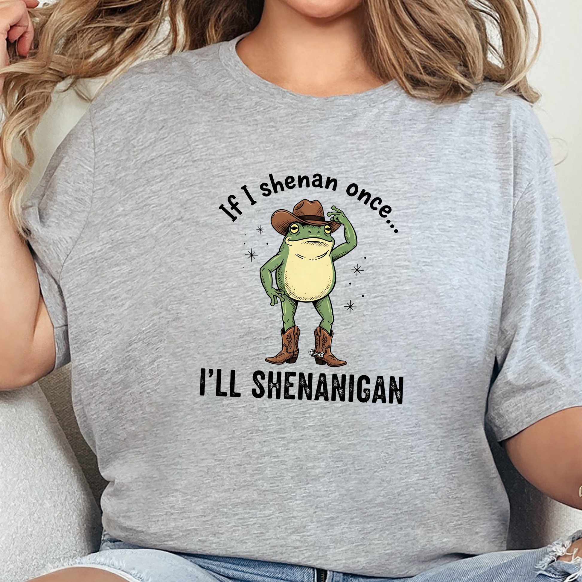 Wholesale I'll Shenanigan Graphic Tee - Grey Tee