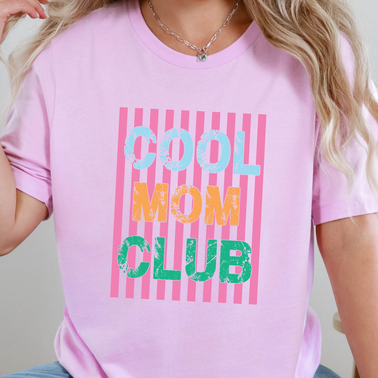 Wholesale Cool Mom Club Graphic Tee - Lilac Tee