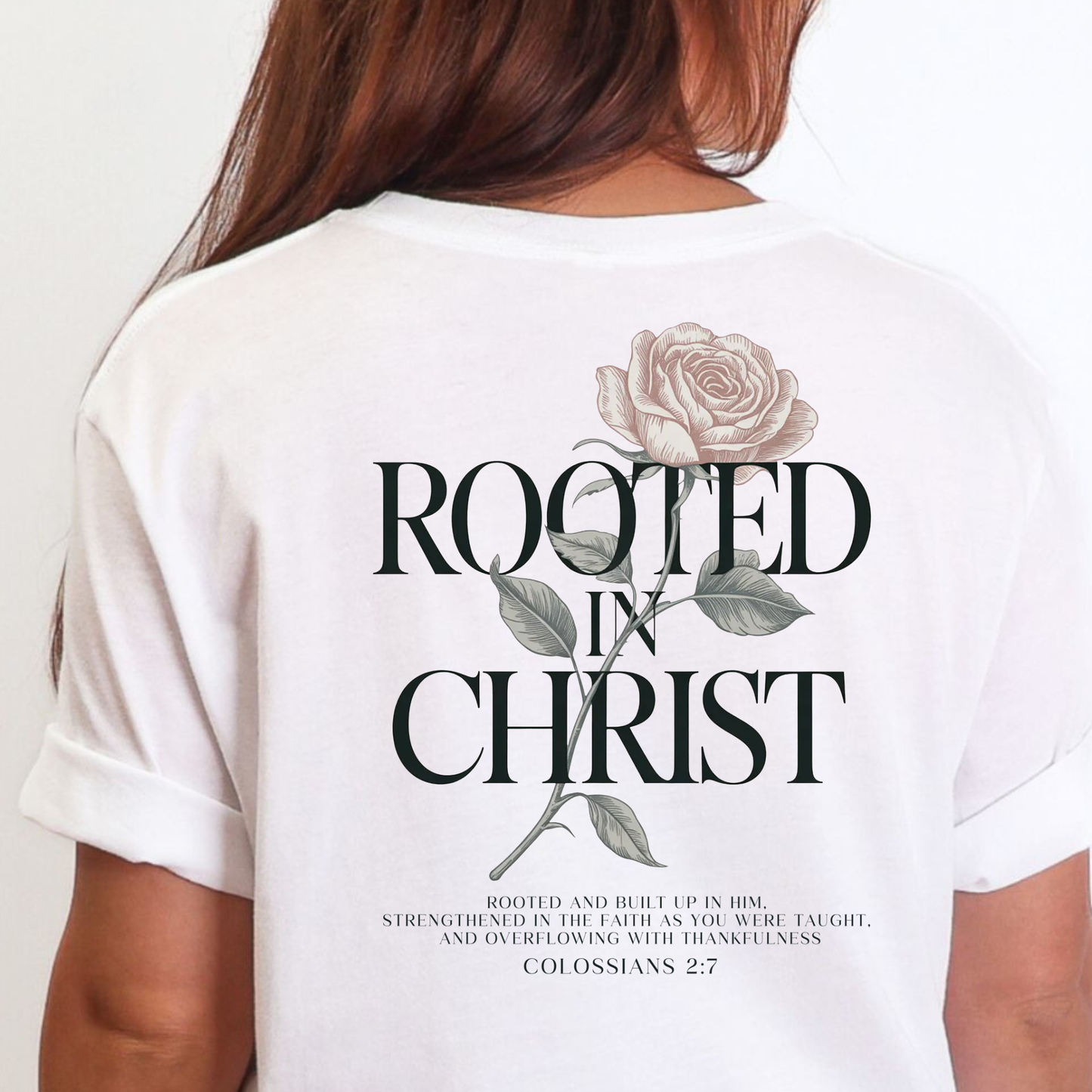 Wholesale Rooted in Christ Graphic Tee - White