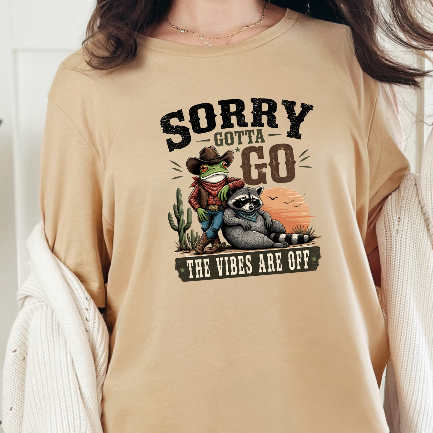 Wholesale The Vibes Are Off Graphic Tee - Sand Dune