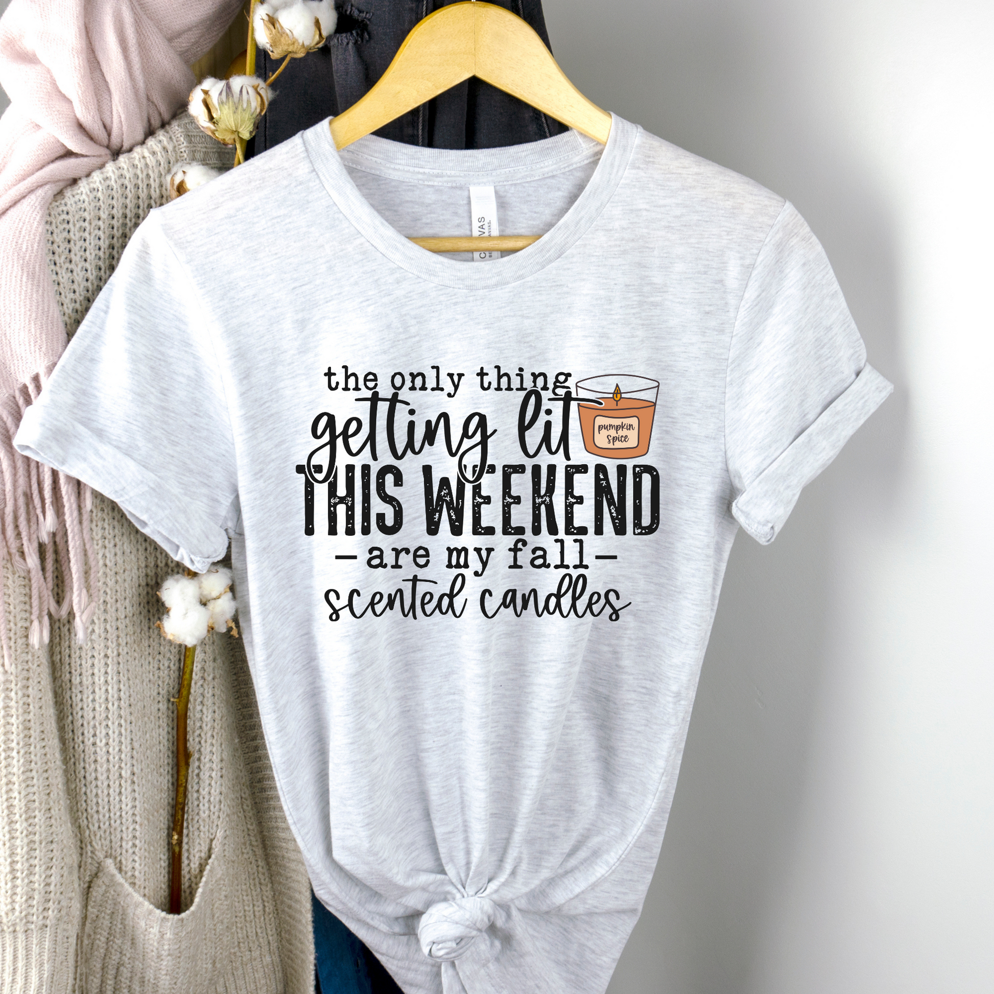Wholesale Fall scented candles Graphic Tee - Ash