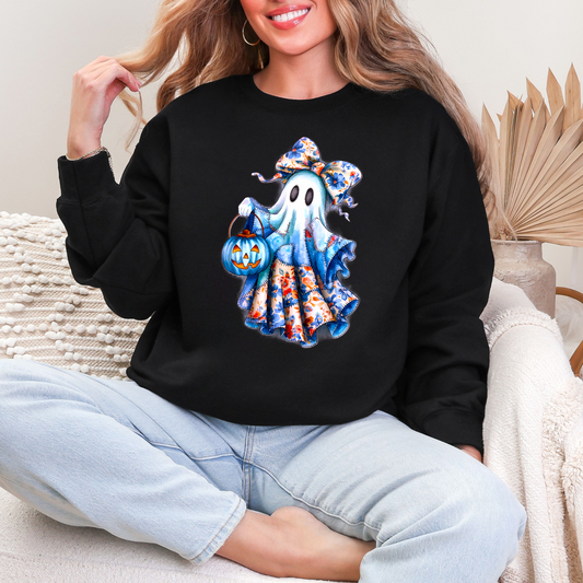 Wholesale Ghost Patchwork Sweatshirt - Black Sweatshirt