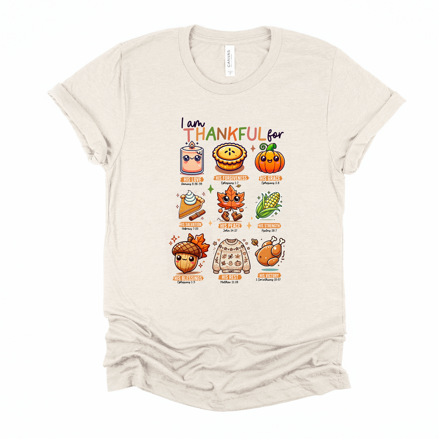 Wholesale Fall I Am Thankful For - Heather Charcoal Tee