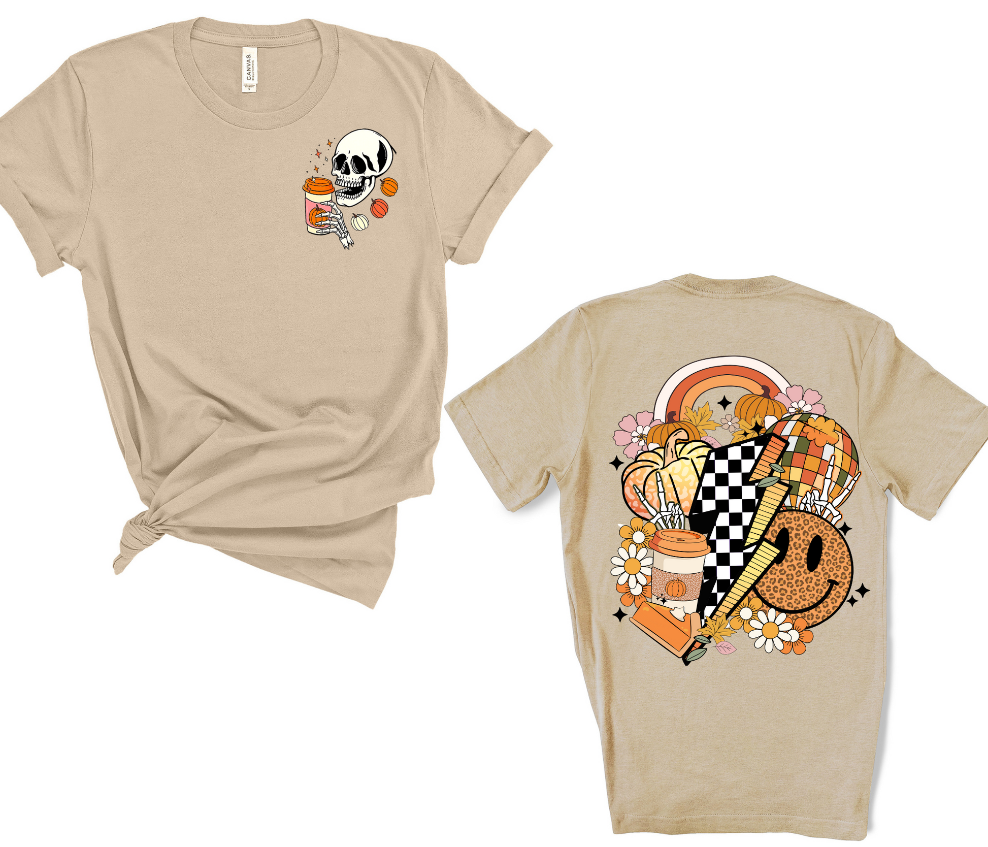 Wholesale Retro Fall Graphic Tee - Ash Grey Tee