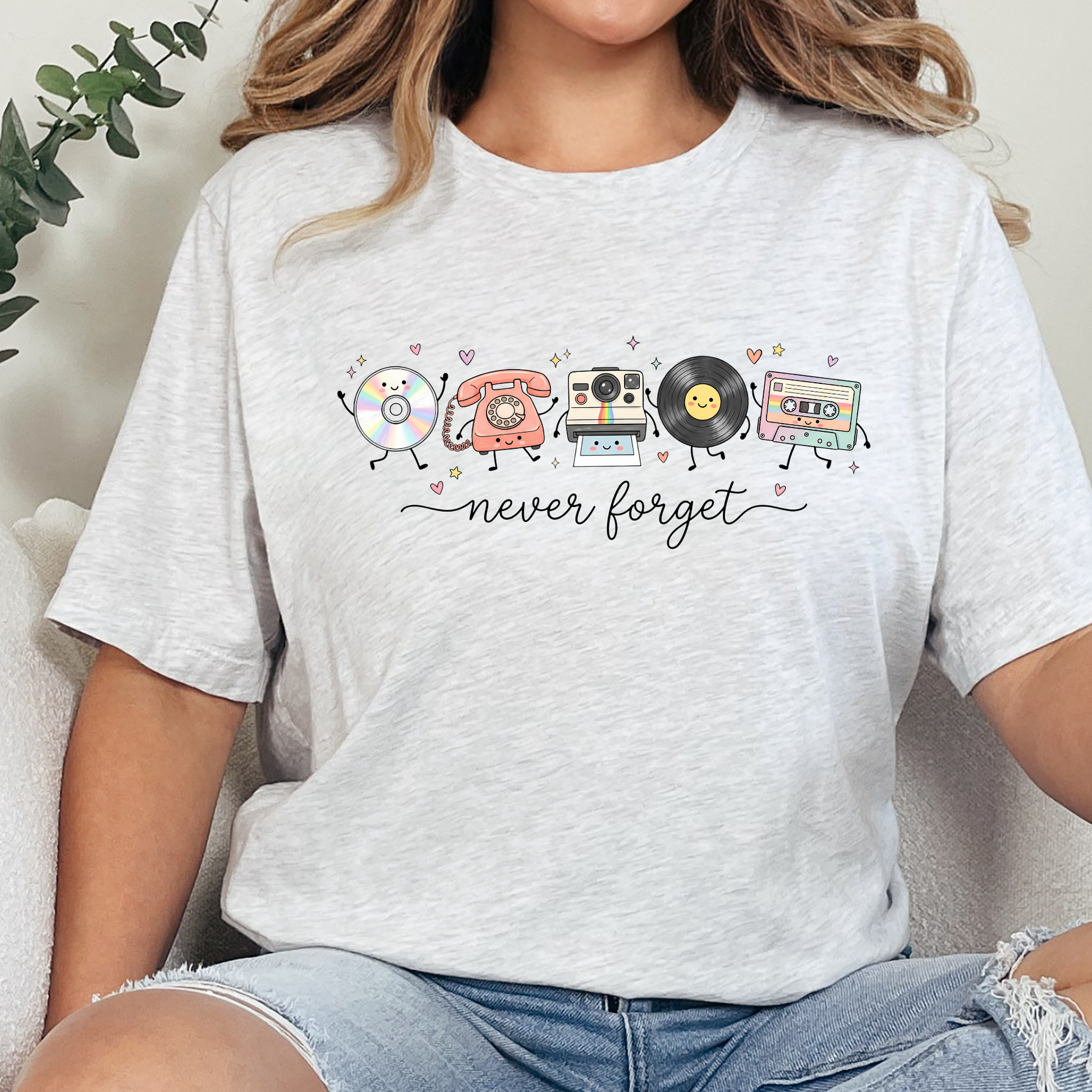 Wholesale Never Forget Retro Graphic Tee - Ash
