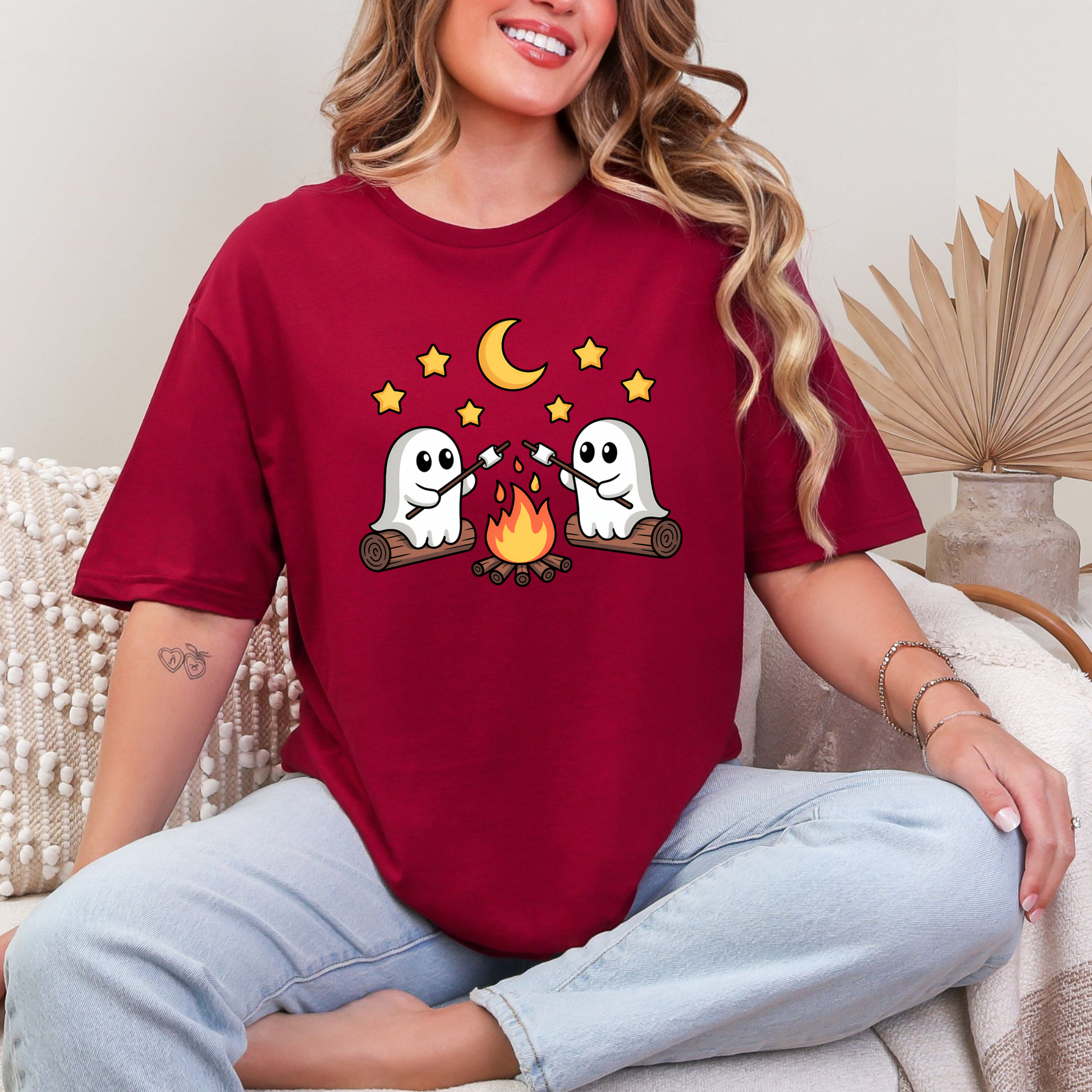 Wholesale Roasting Marshmallows Graphic Tee - Cardinal Red Tee
