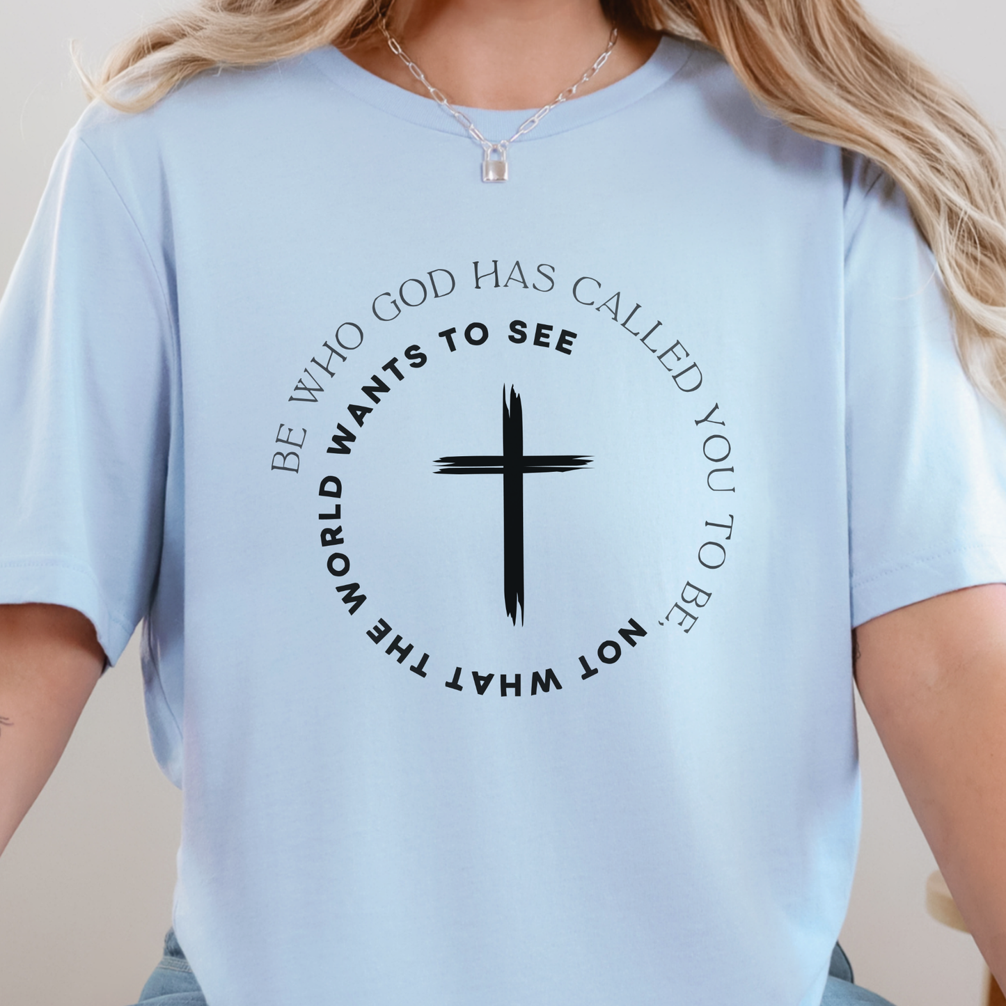 Wholesale Be Who God has Called You Graphic Tee - Baby Blue Tee