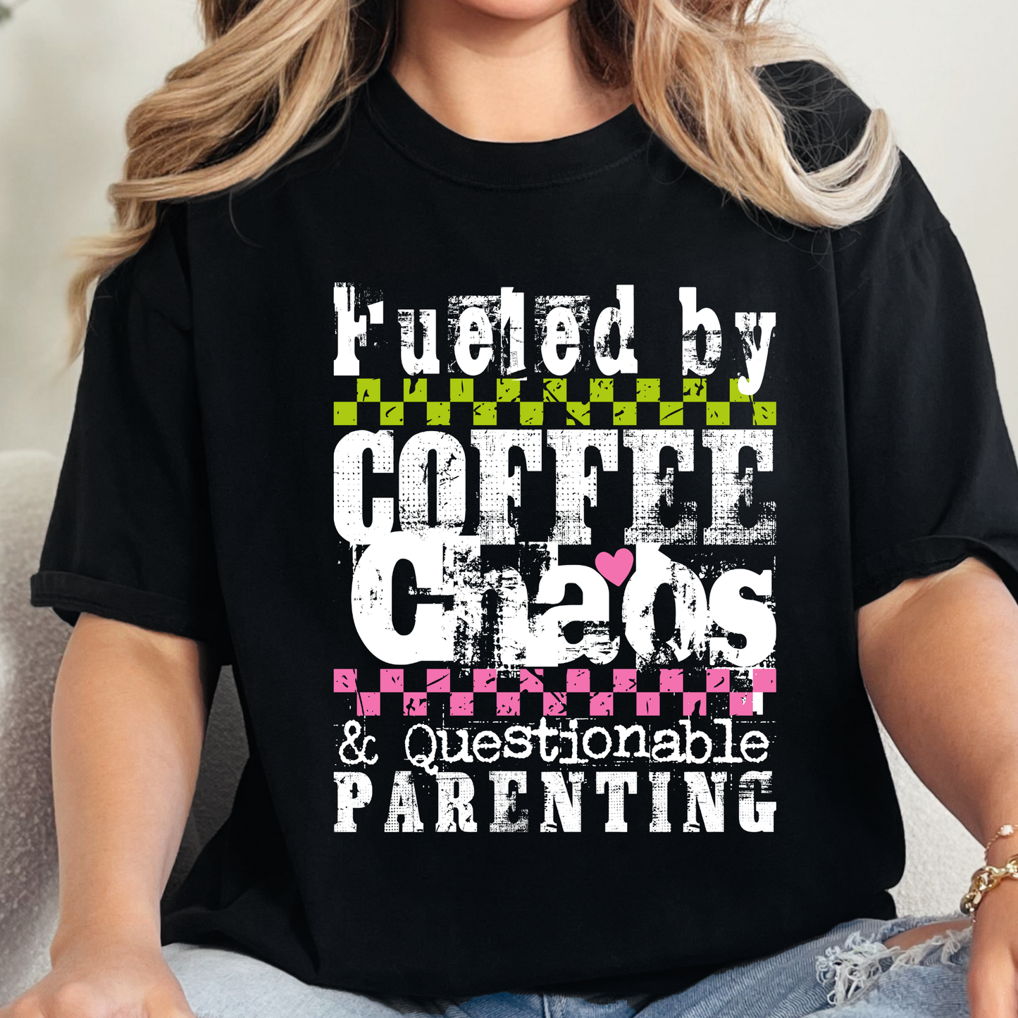 Wholesale Fueled by Coffee Chaos Graphic Tee - Black Tee