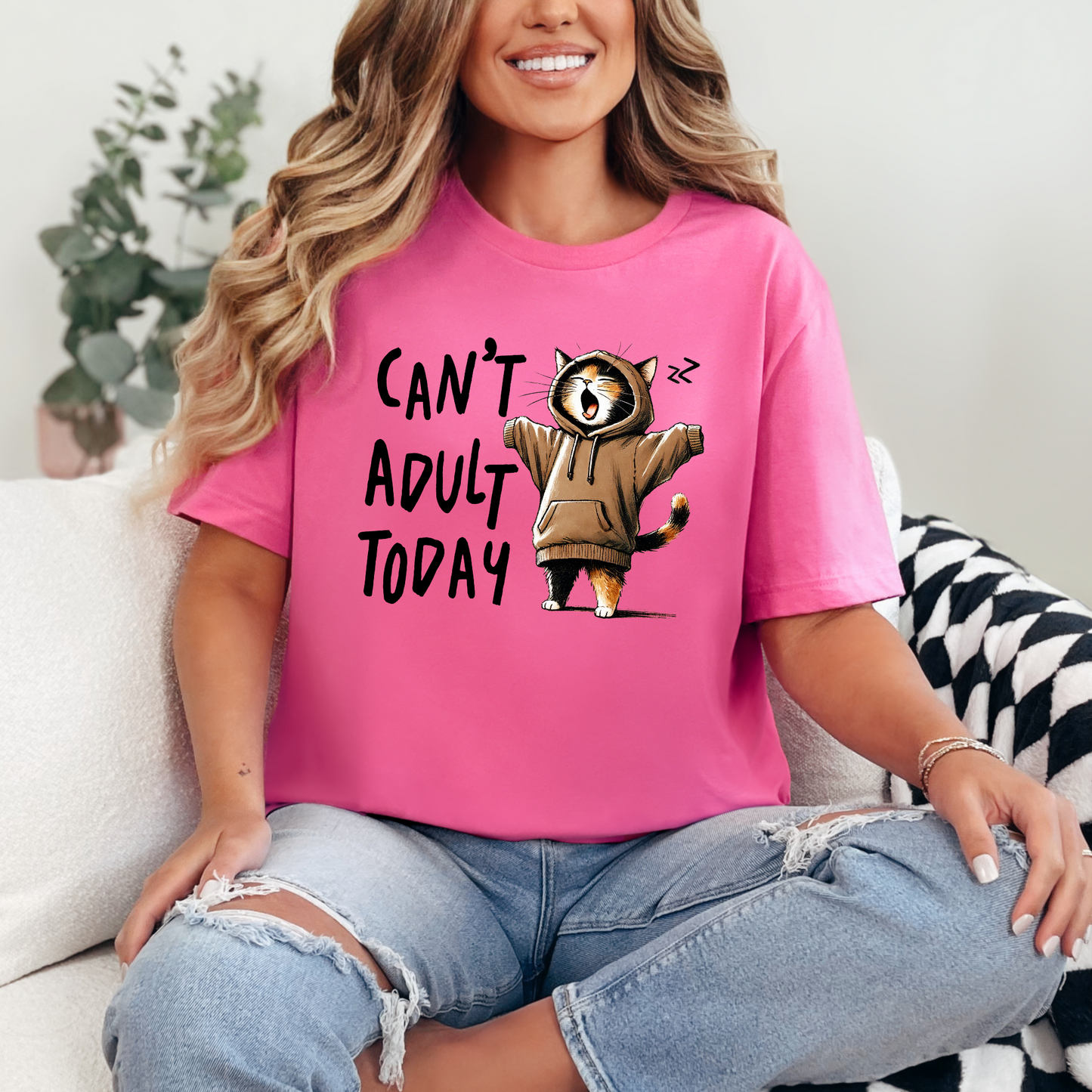 Wholesale Can't Adult Today Graphic Tee - Charity Pink Tee