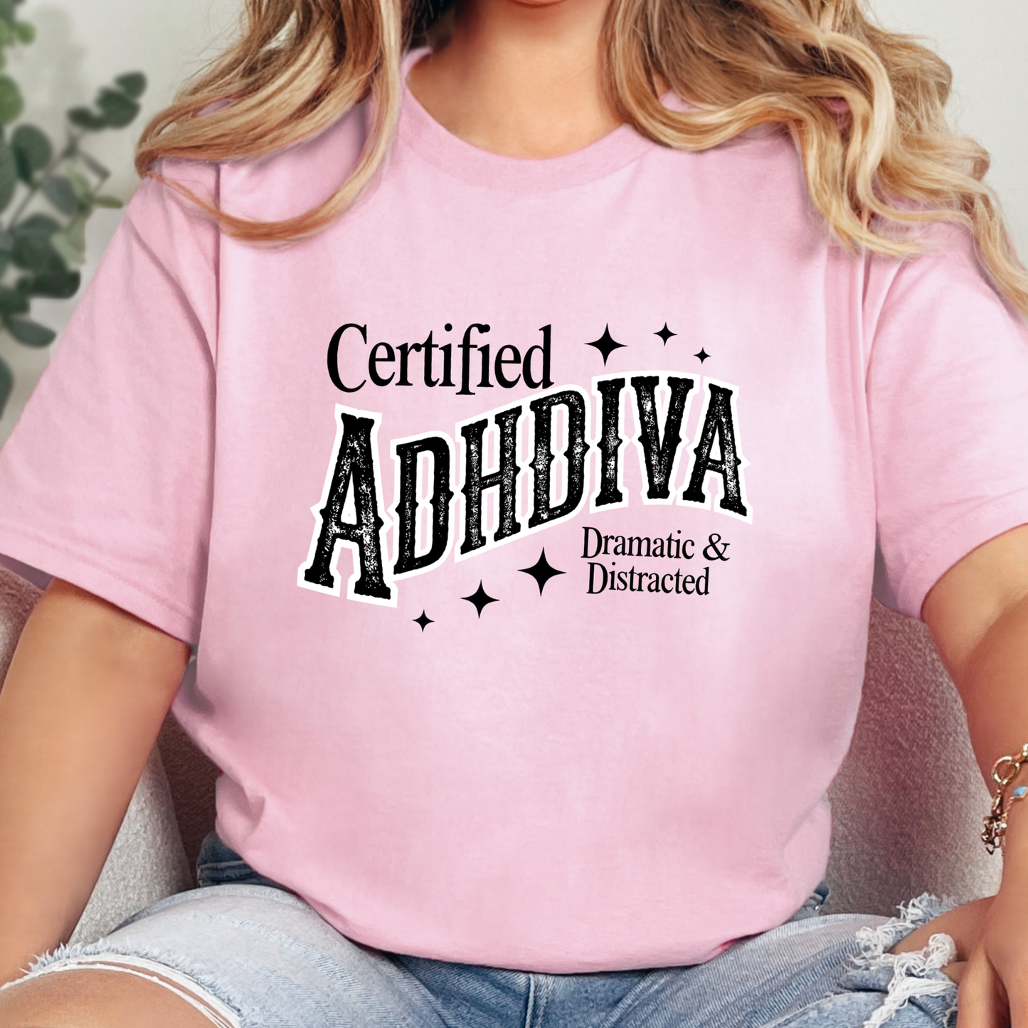 Wholesale Certified ADHDIVA Graphic Tee - Pink