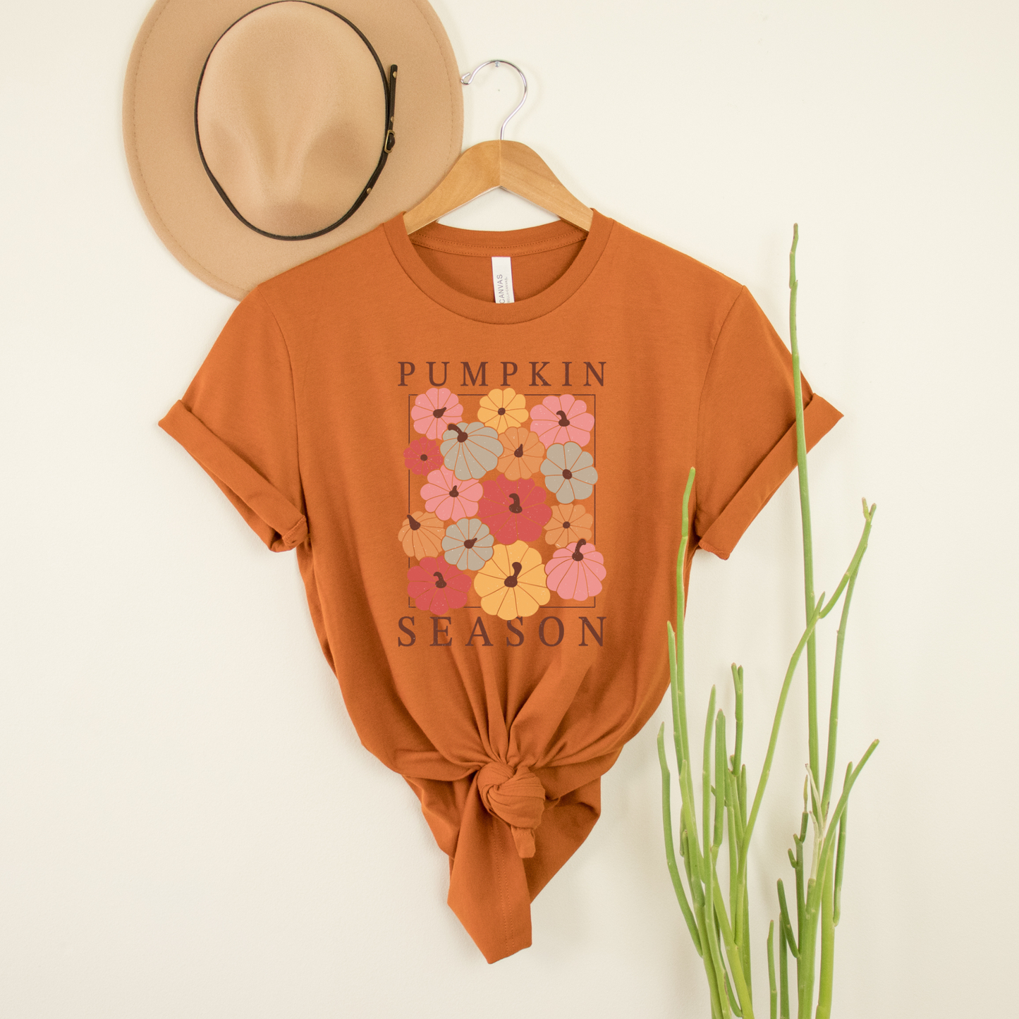 Wholesale Colorful pumpkin season Graphic Tee - Grey Tee