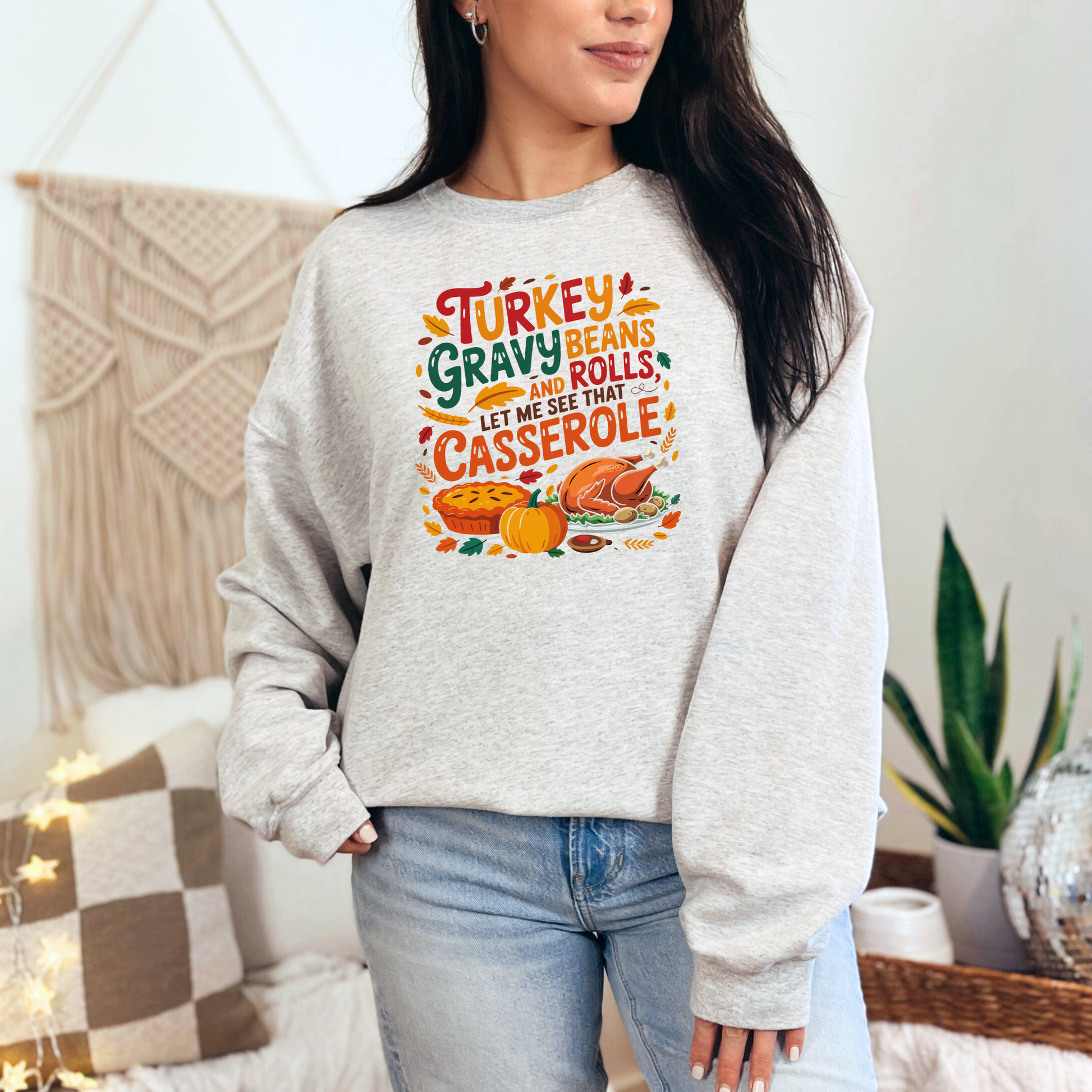 Wholesale Turkey Gravy Casserole Sweatshirt - Ash Sweatshirt