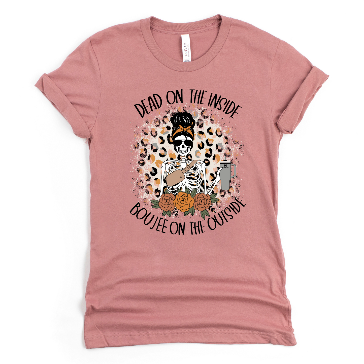 Wholesale Dead inside Boujee outside Graphic Tee - Heather Dust Tee