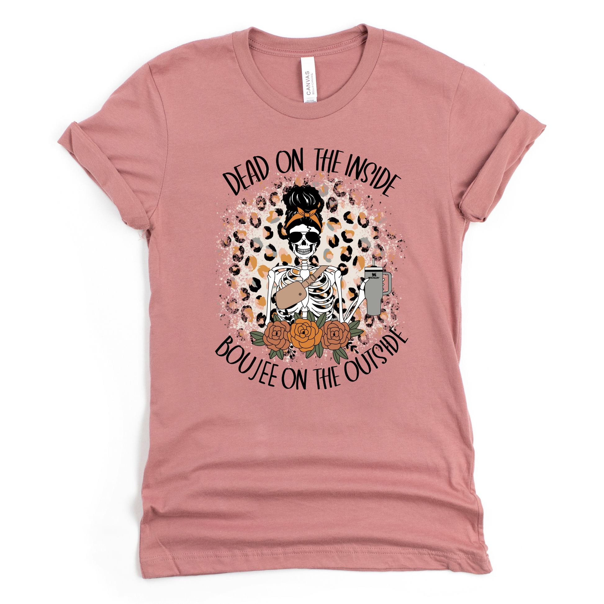 Wholesale Dead inside Boujee outside Graphic Tee - Heather Dust Tee