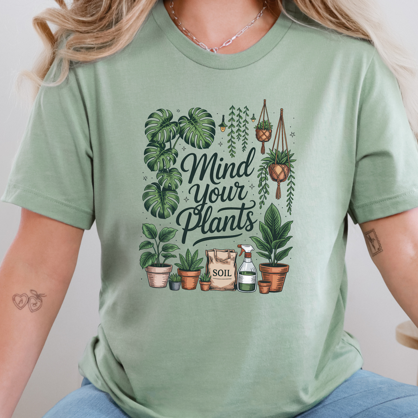 Wholesale Plant Lover Graphic Tee - Sage Tee
