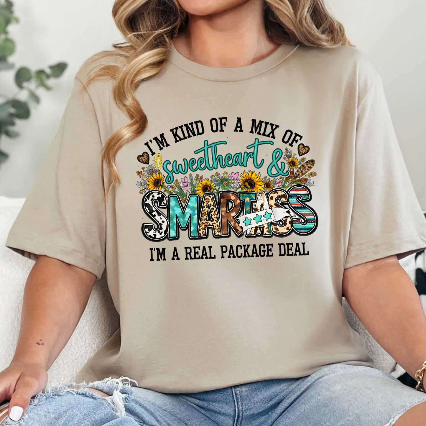 Wholesale Western Package Deal Graphic Tee - Tan