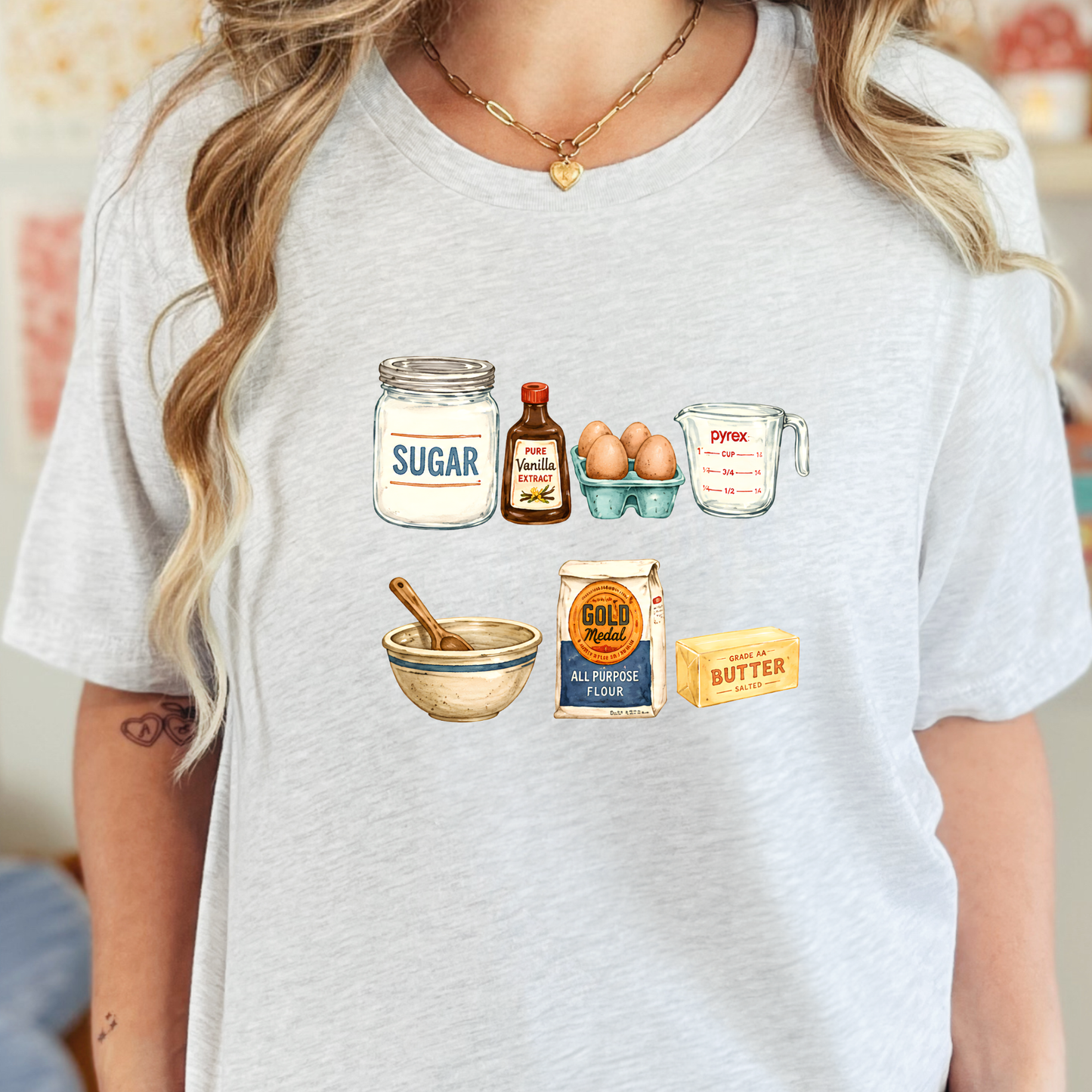 Wholesale Baking Elements Graphic Tee - Ash Tee