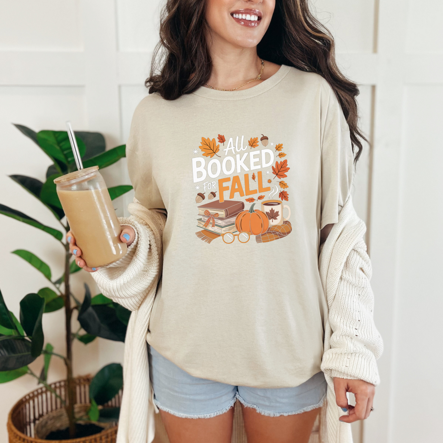 Wholesale Booked for Fall Graphic Tee or Sweatshirt - Natural Tee